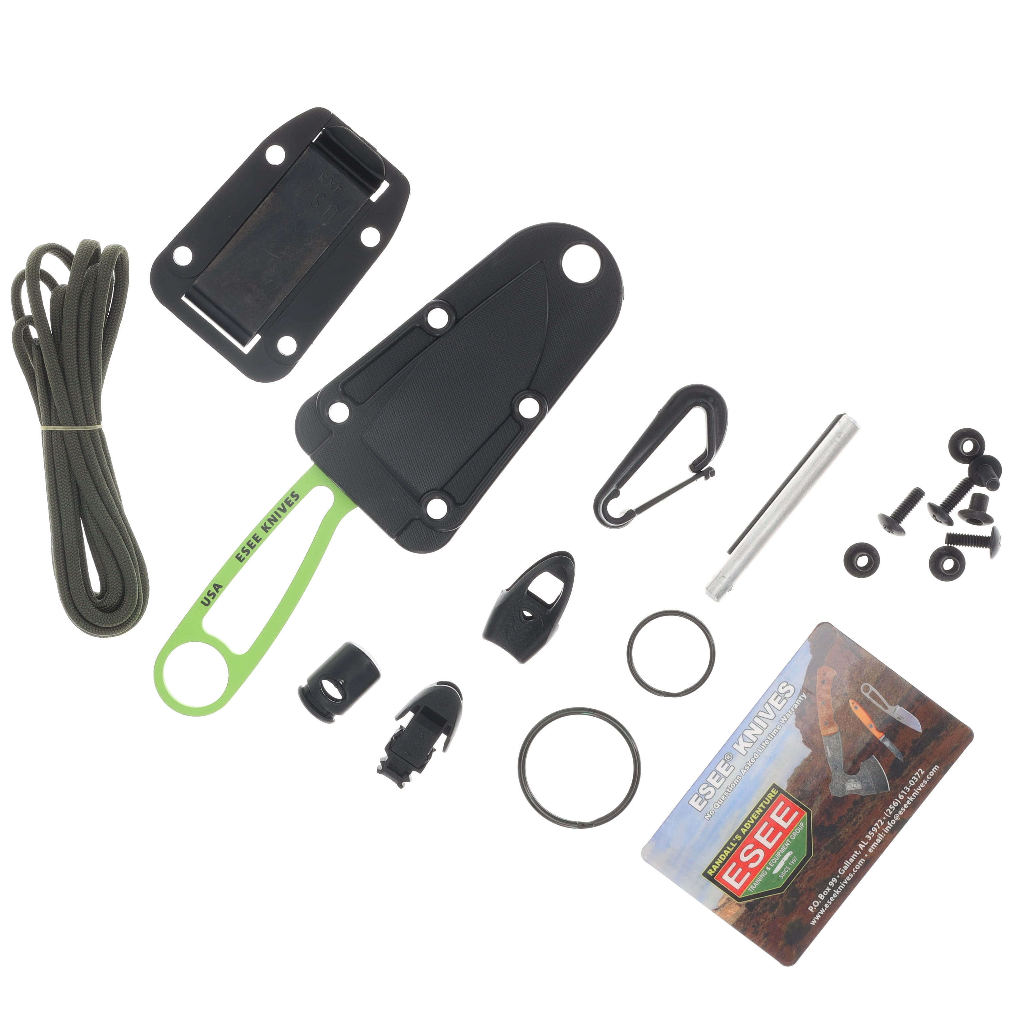 ESEE Knives Izula Venom Green Neck Knife 2.63in Blade with Survival Kit IZULAVGKIT View 6