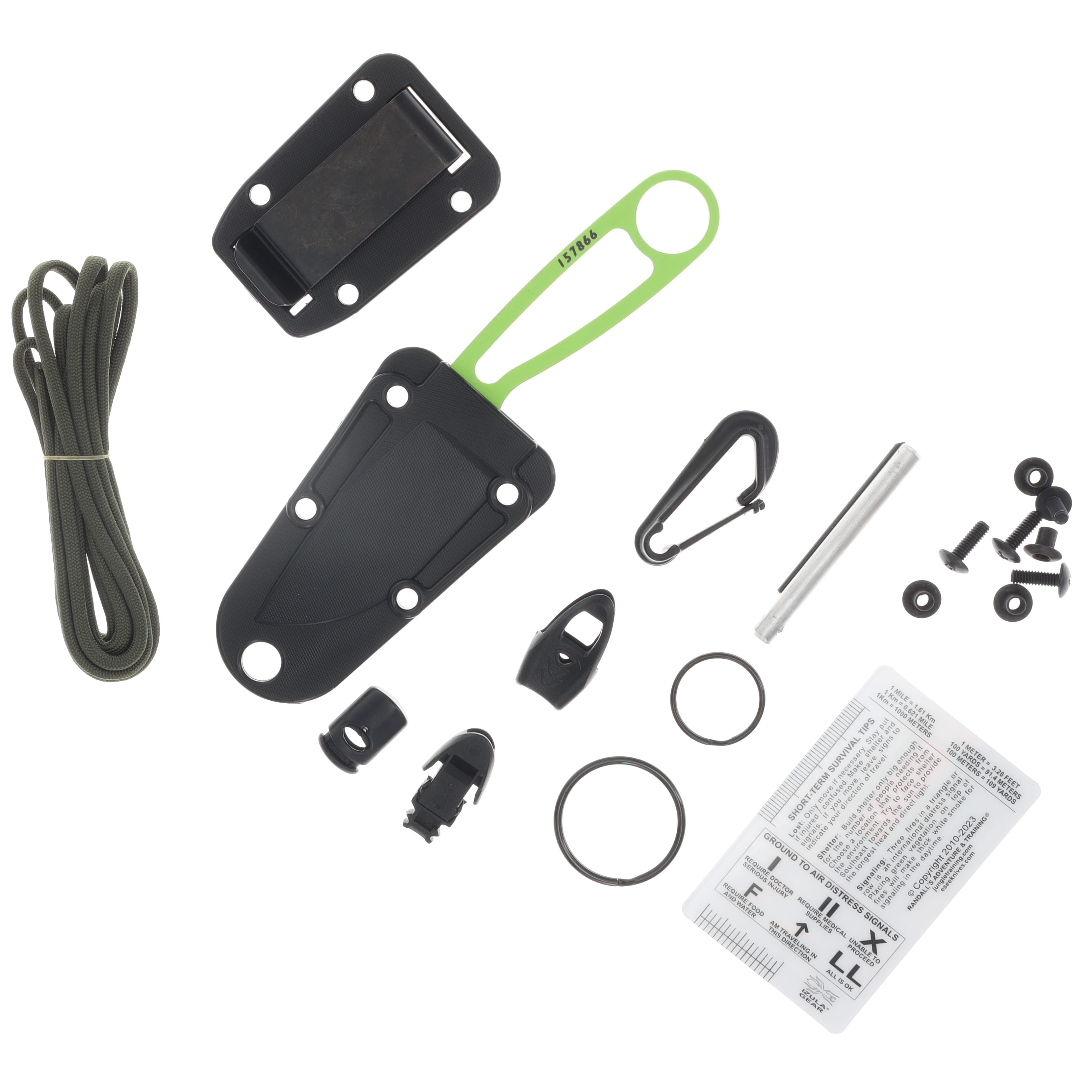 ESEE Knives Izula Venom Green Neck Knife 2.63in Blade with Survival Kit IZULAVGKIT View 5
