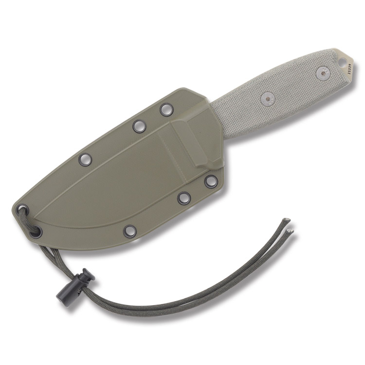 ESEE 3S MB Fixed Blade Knife Partially Serrated 1095 Carbon Steel/Gray Micarta ESEE3SMBDT View 2