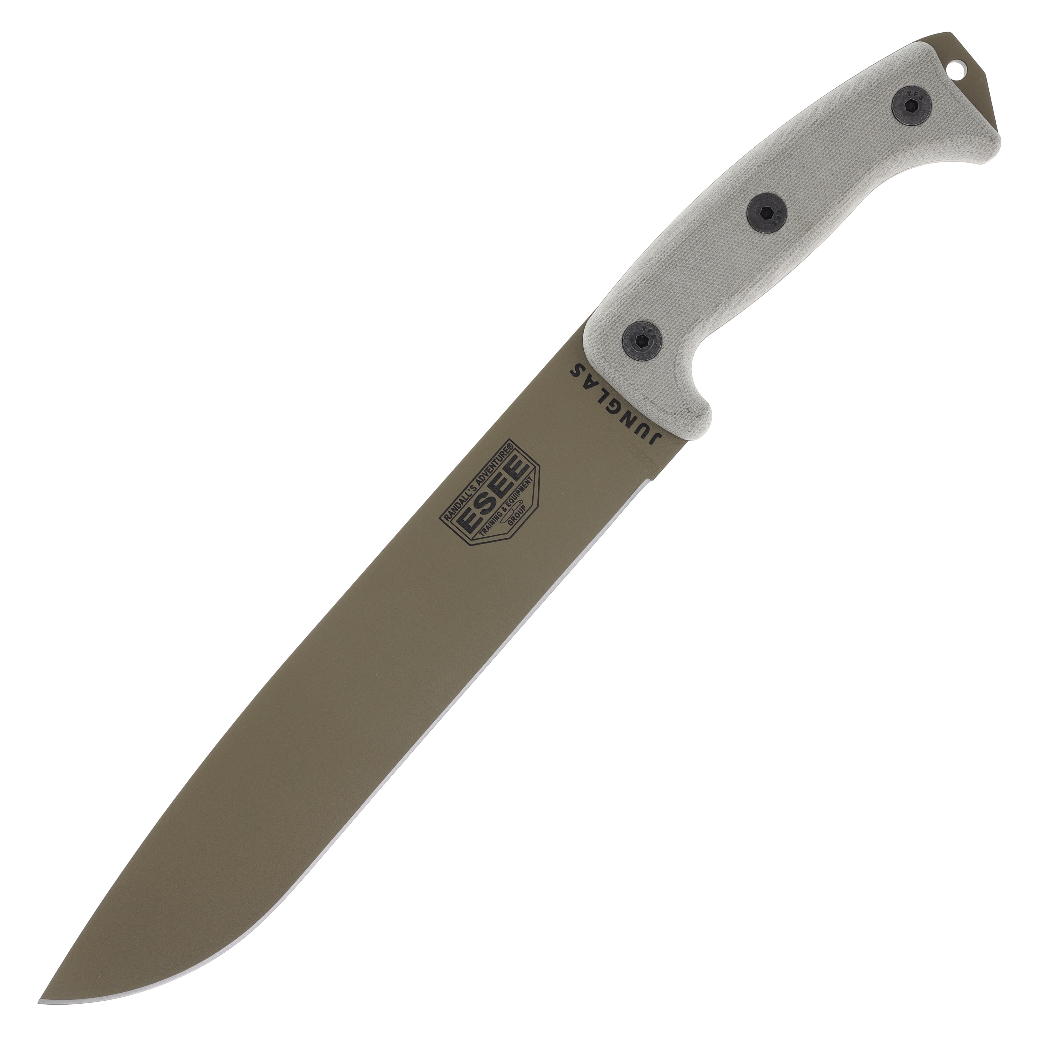 ESEE Junglas Fixed Blade Knife 10.375in Plain Edge Tan Micarta Dark Earth JUNGLASDE View 3