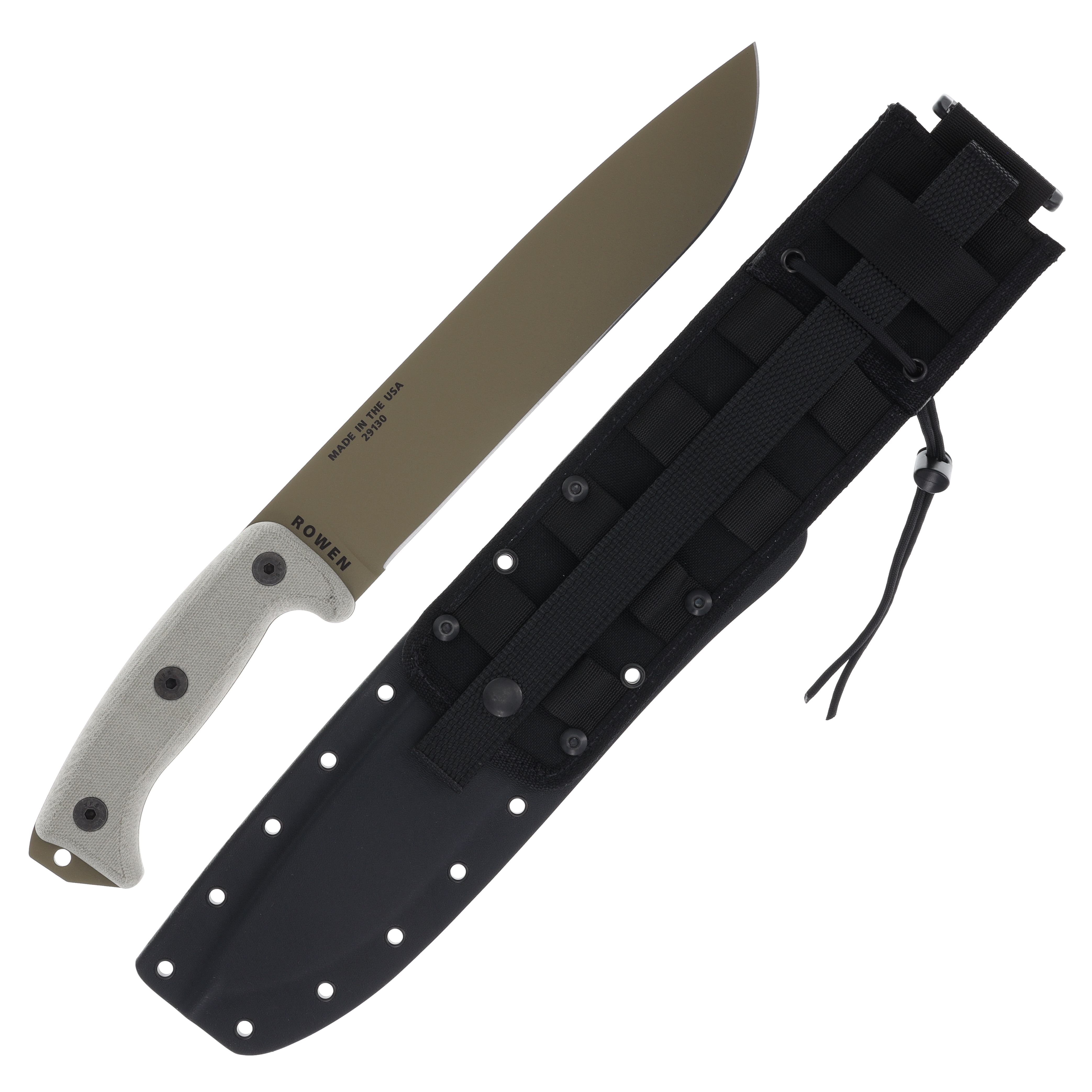 ESEE Junglas Fixed Blade Knife 10.375in Plain Edge Tan Micarta Dark Earth JUNGLASDE View 2