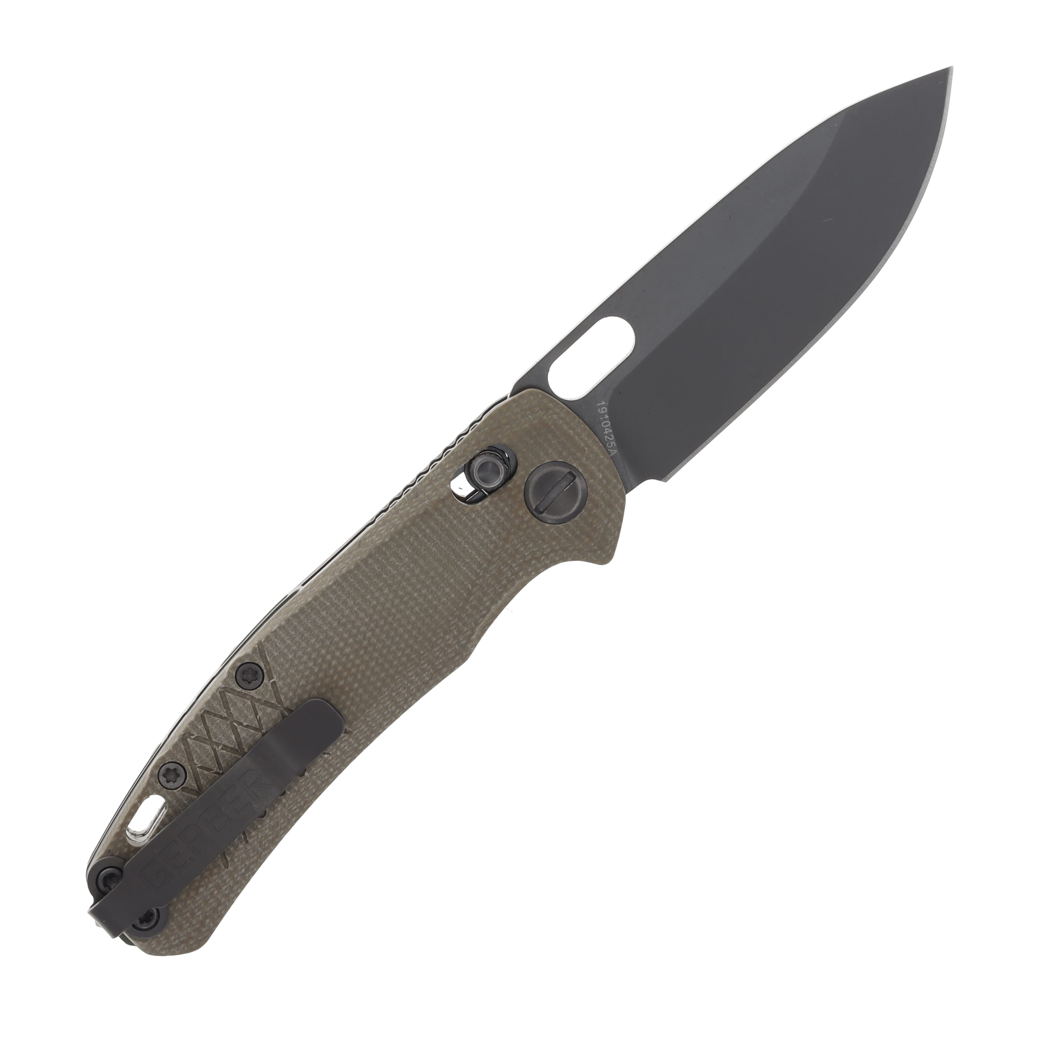 Gerber Scout Tan Micarta Gray Drop Point Folding Knife G1064582 View 2