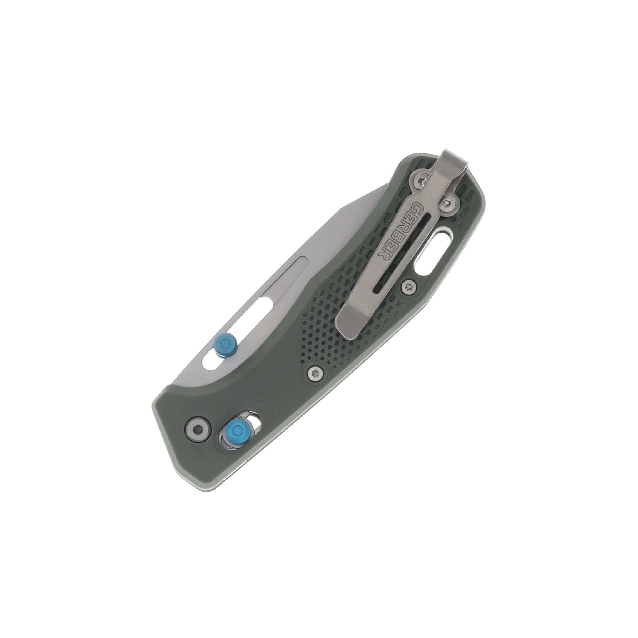 Gerber Assert Green Folding Knife 2.98in Plain Edge Clip Point Blade G1920 View 2