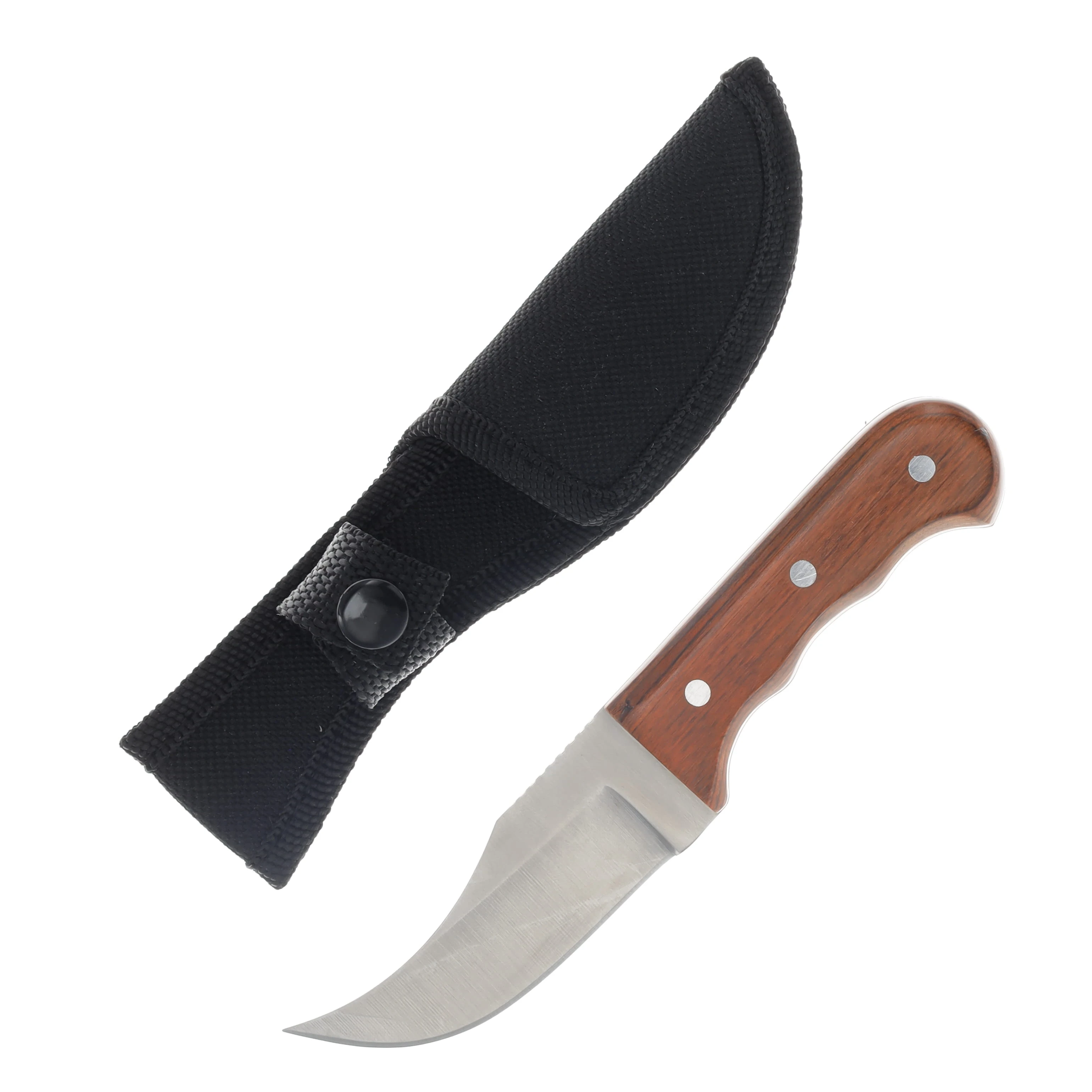 SZCO Supplies 6.25in Brown Short Skinner Knife Fixed Satin Plain Edge Blade 211129 View 1