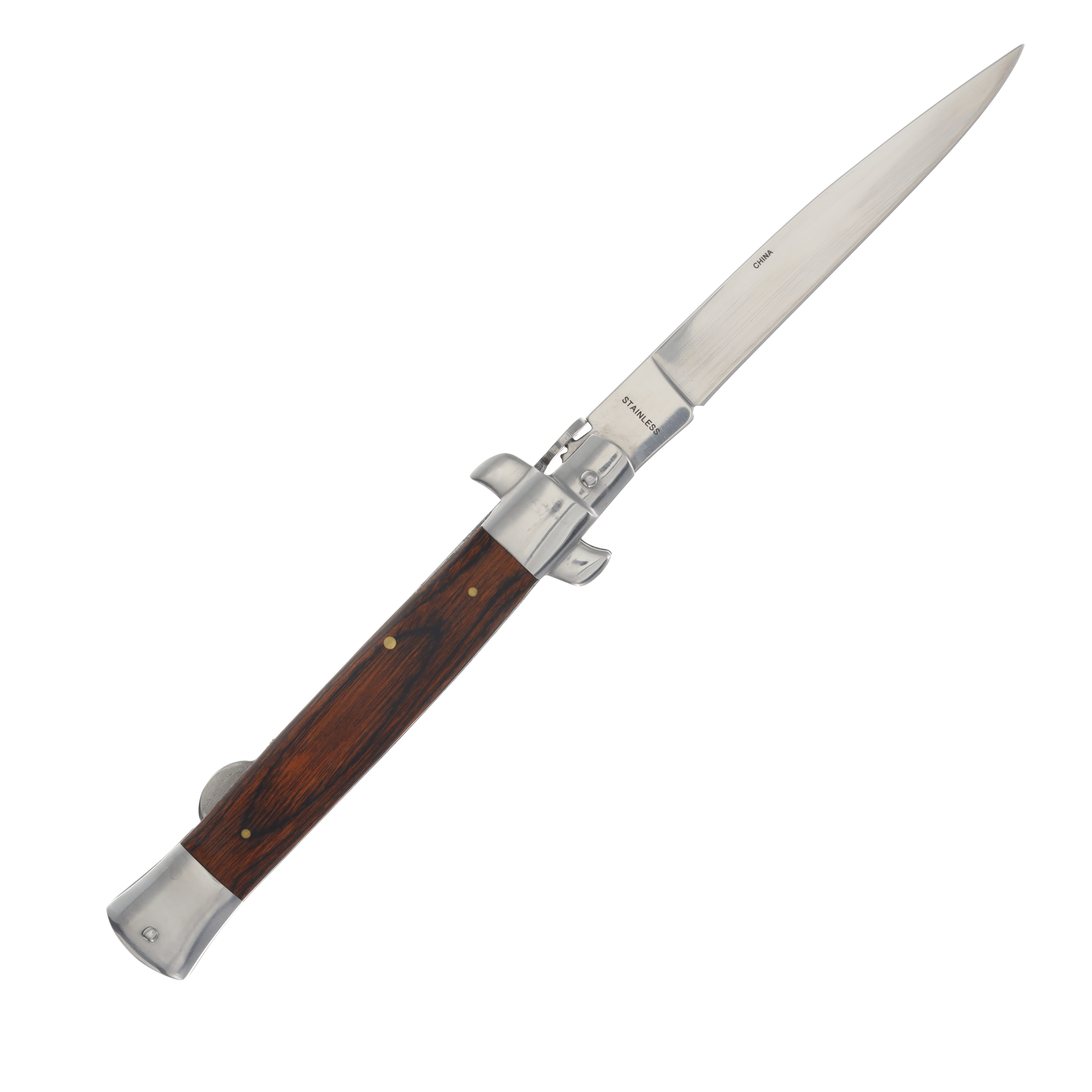 Wood Lockback Stiletto Folding knife 210661 View 2