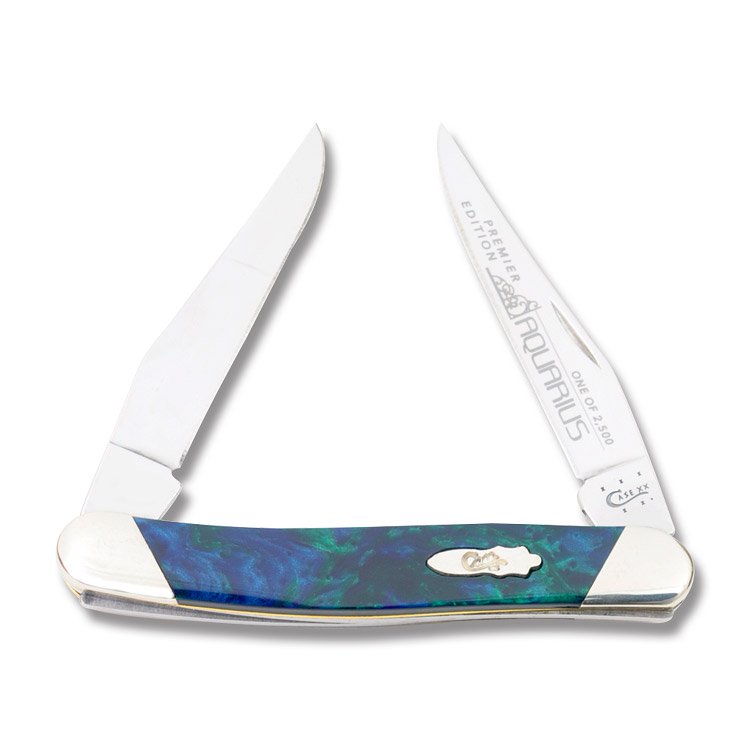 Case Slant Bolster Aquarius Corelon Muskrat Folding Knife CAS9200AQ View 1