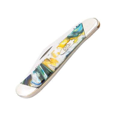 Case XX Slant Bolster Sapphire Glow Corelon Peanut Folding Knife View 2