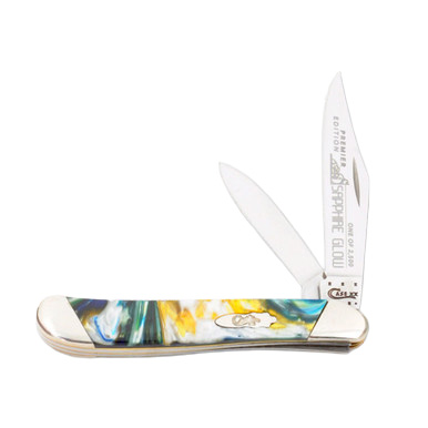 Case XX Slant Bolster Sapphire Glow Corelon Peanut Folding Knife View 1