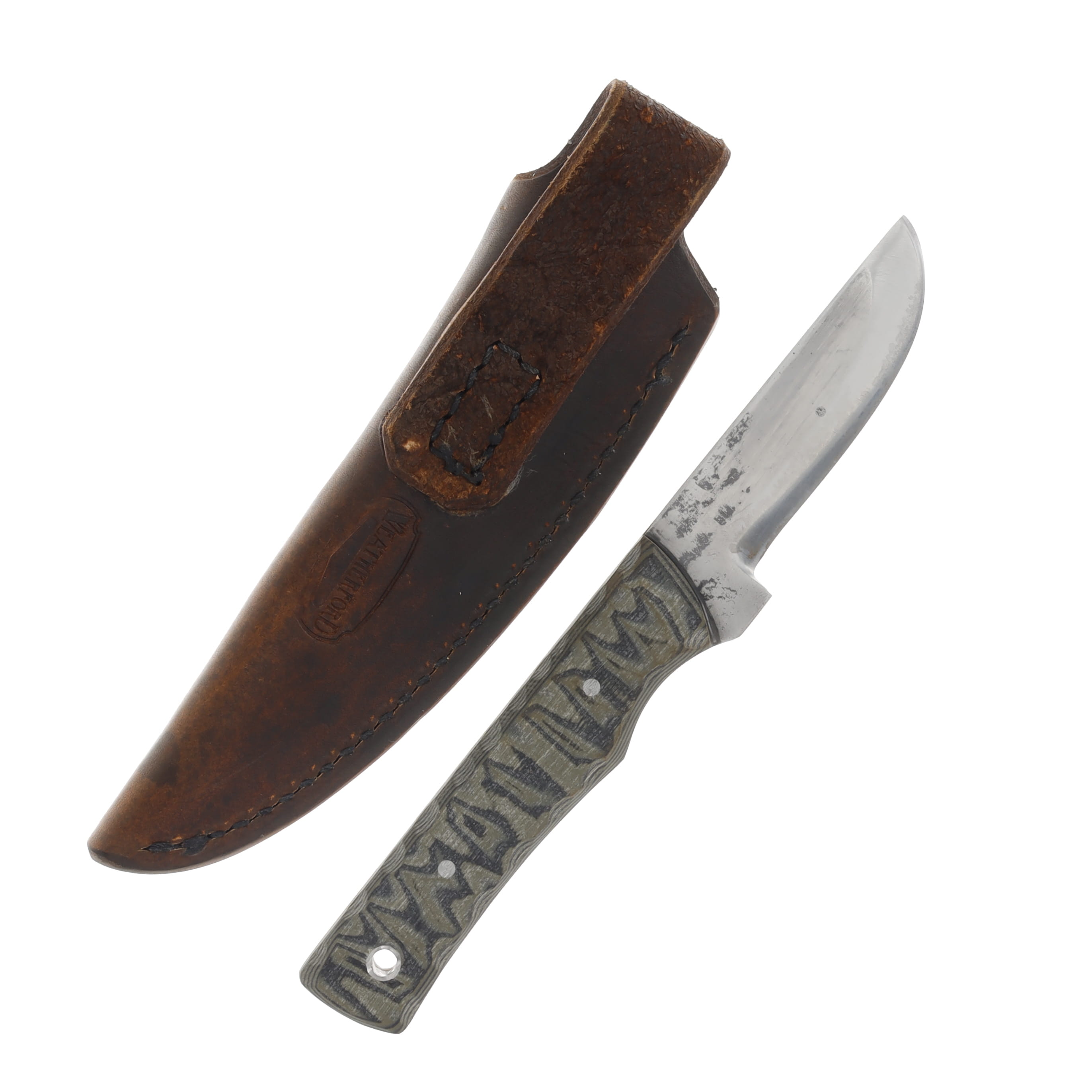 Weatherford Knife Co 7.5in Flat Back Green and Black Plain Drop Point WKC754 View 2