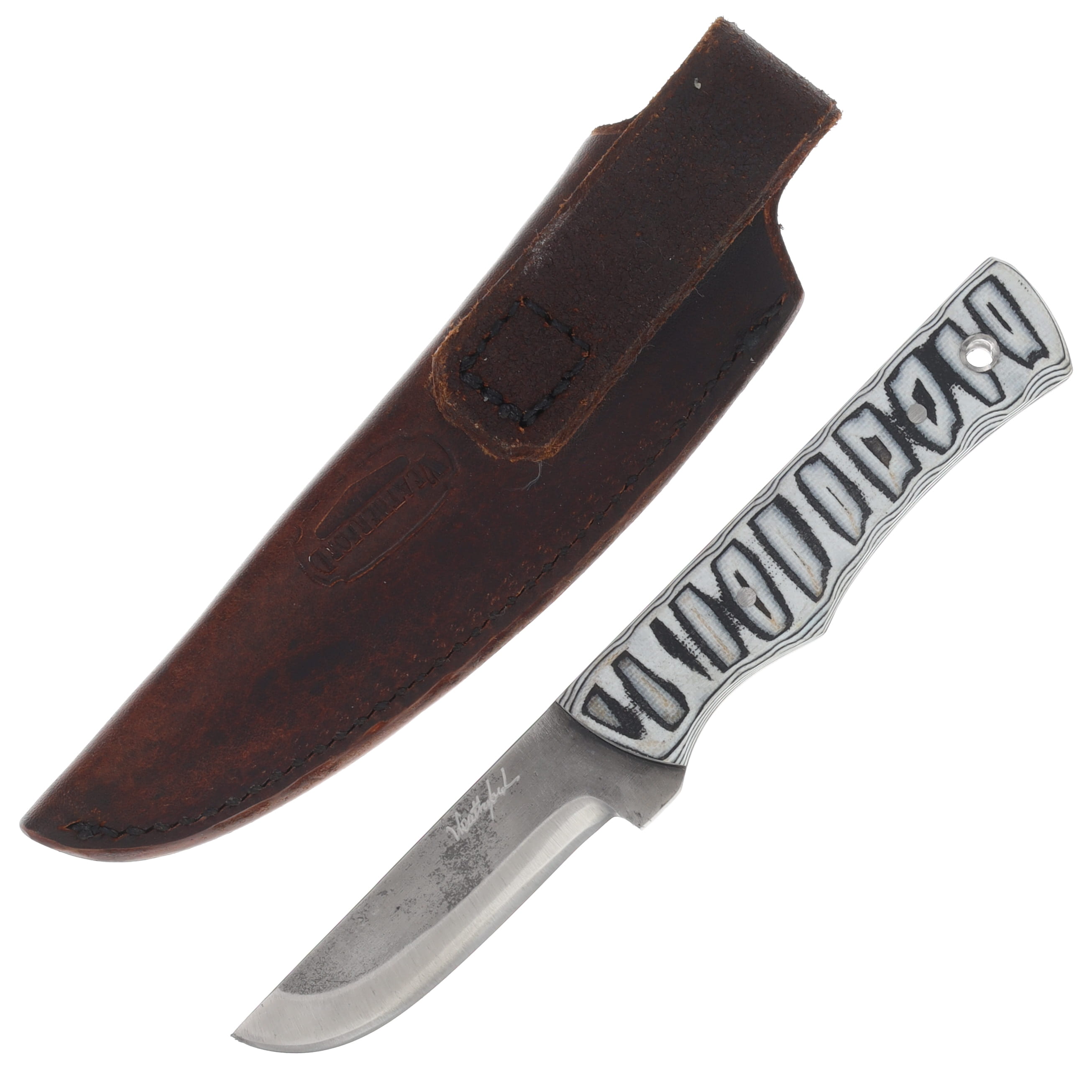 Weatherford Flat Back 1095 7 1/2" Black/White G-10 Handle WKC755 View 2