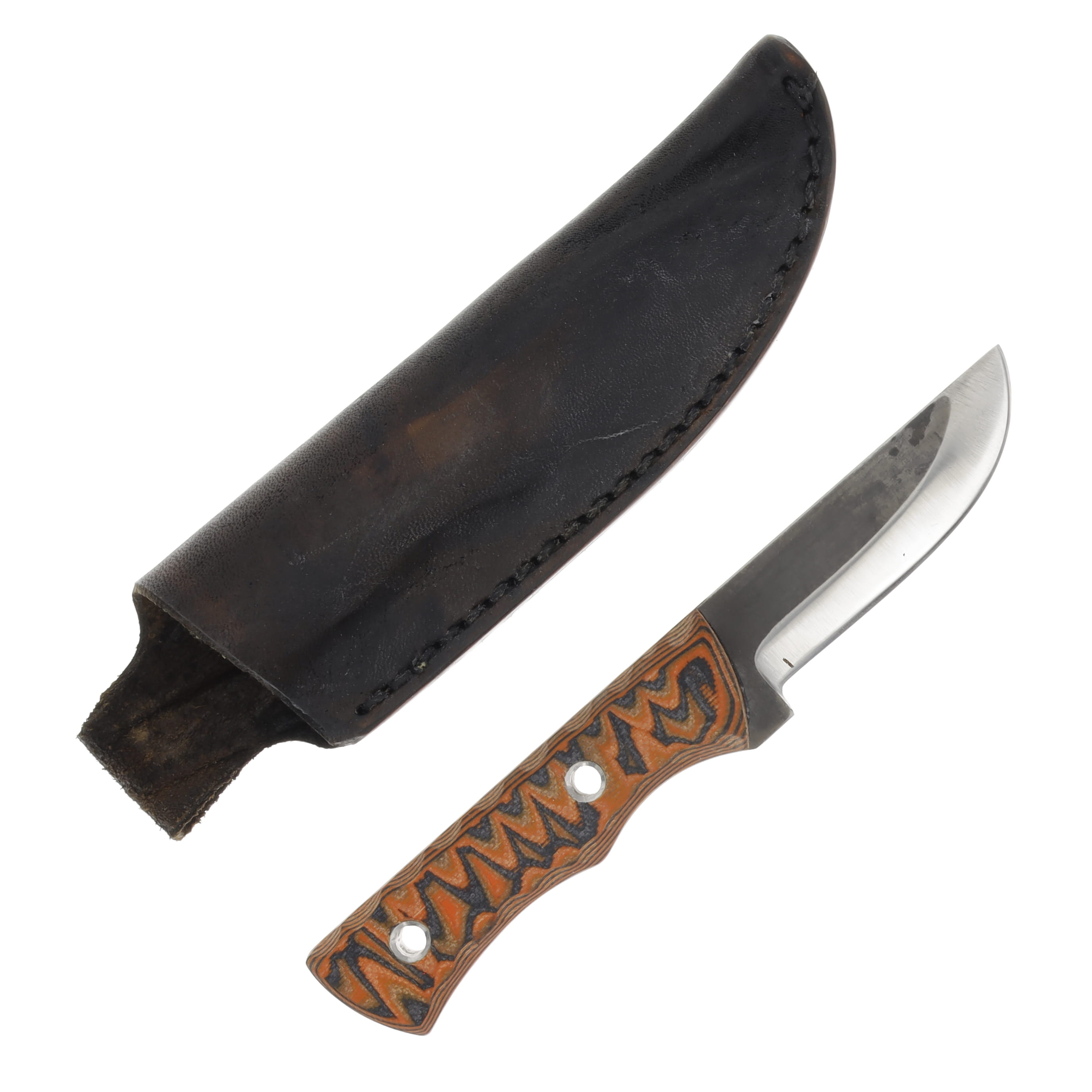 Weatherford Knife Co 6in Flat Back Orange and Black Plain Drop Point WKC763 View 1