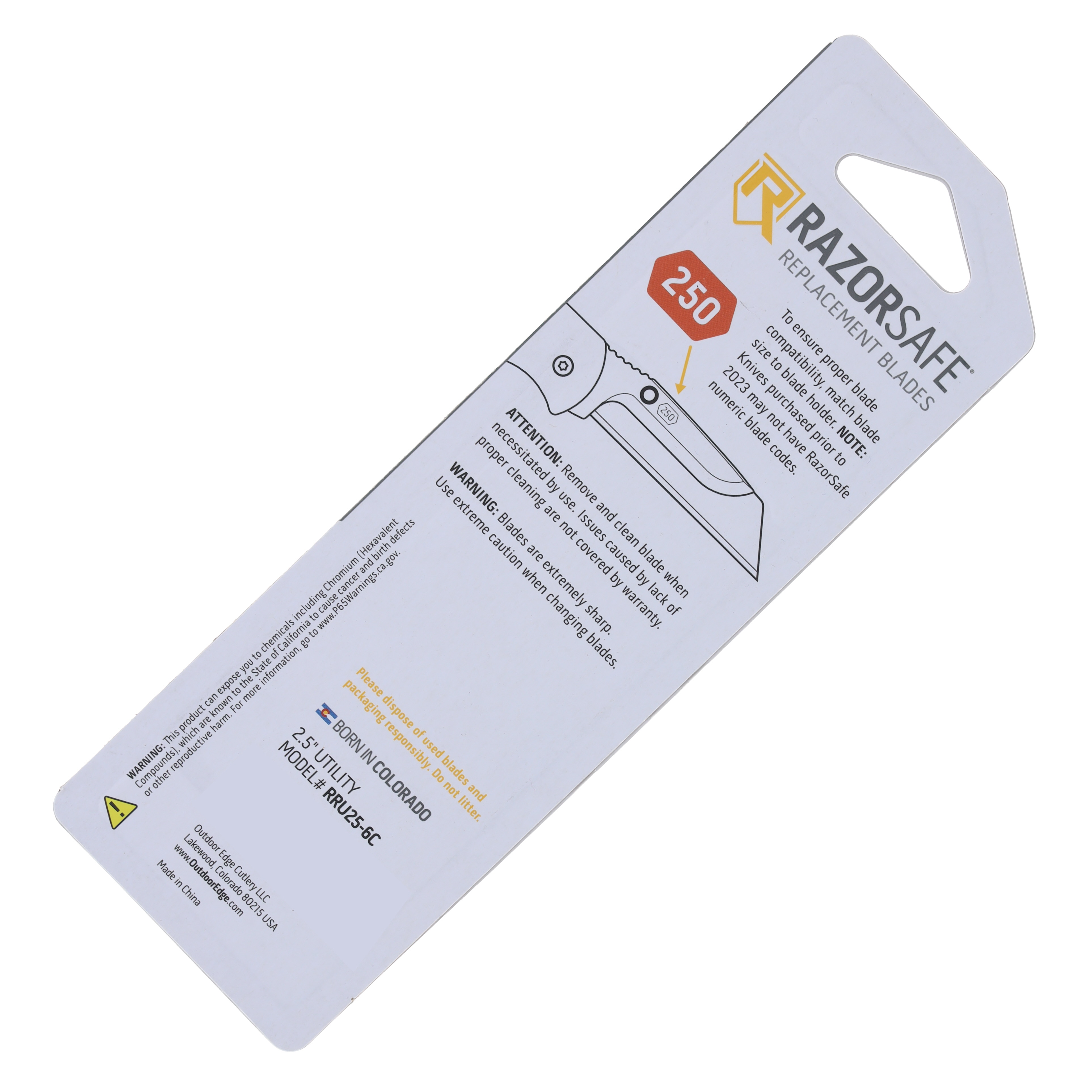 Outdoor Edge 2.5" Utility Blade Pack (6 Blades) OERRU25-6C View 2