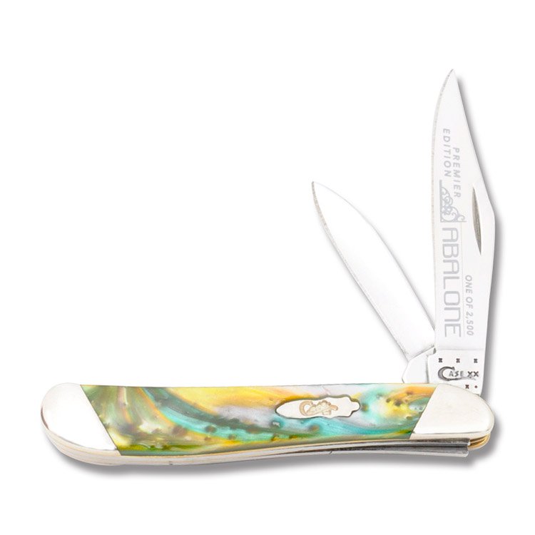 Case Slant Bolster Abalone Corelon Peanut Folding Knife CAS9220AB View 1
