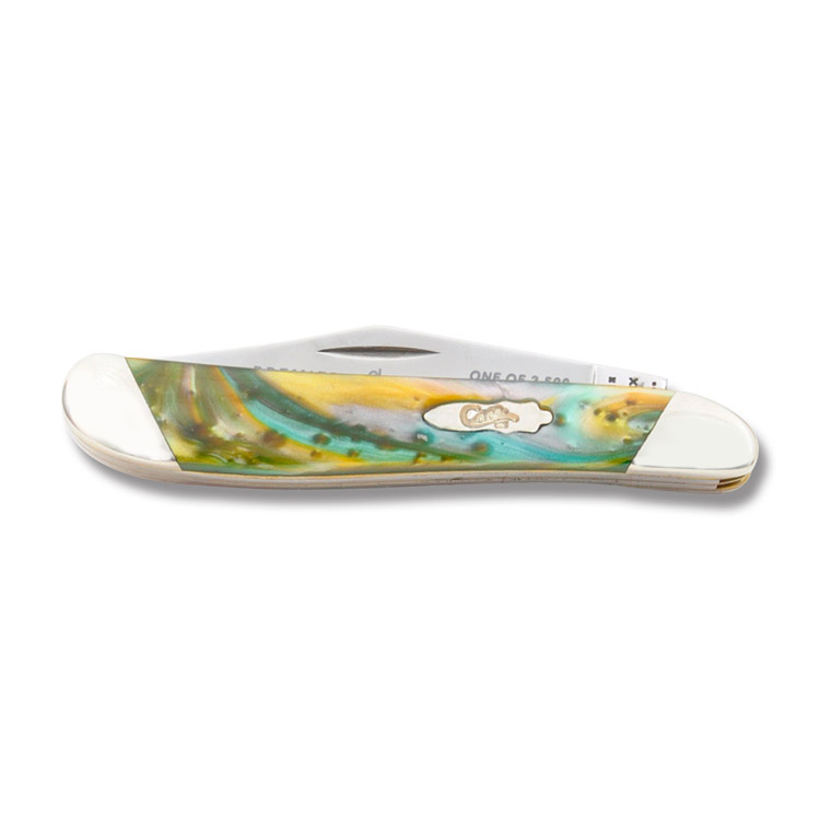 Case Slant Bolster Abalone Corelon Peanut Folding Knife CAS9220AB View 2