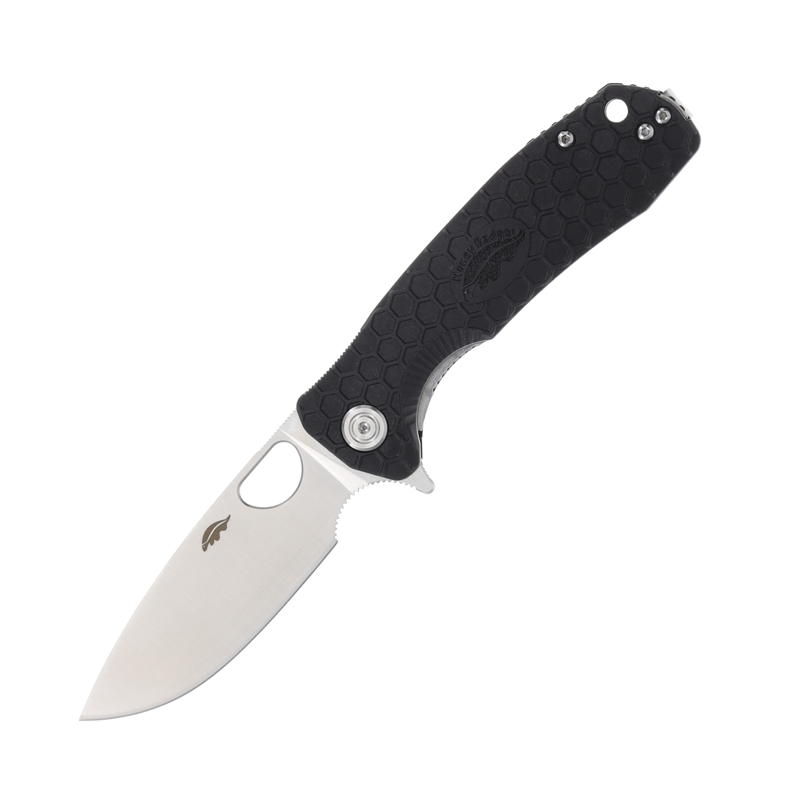 Honey Badger Medium Folding Knife Drop Point 14C28N/Black with Choil HB1511 View 1