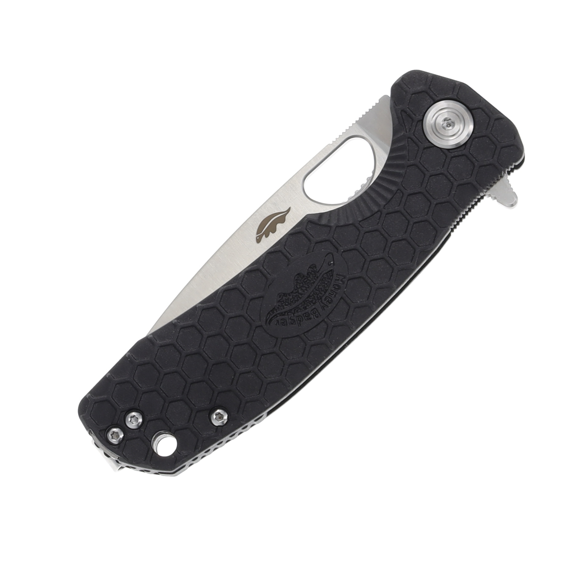 Honey Badger Medium Folding Knife Drop Point 14C28N/Black with Choil HB1511 View 5