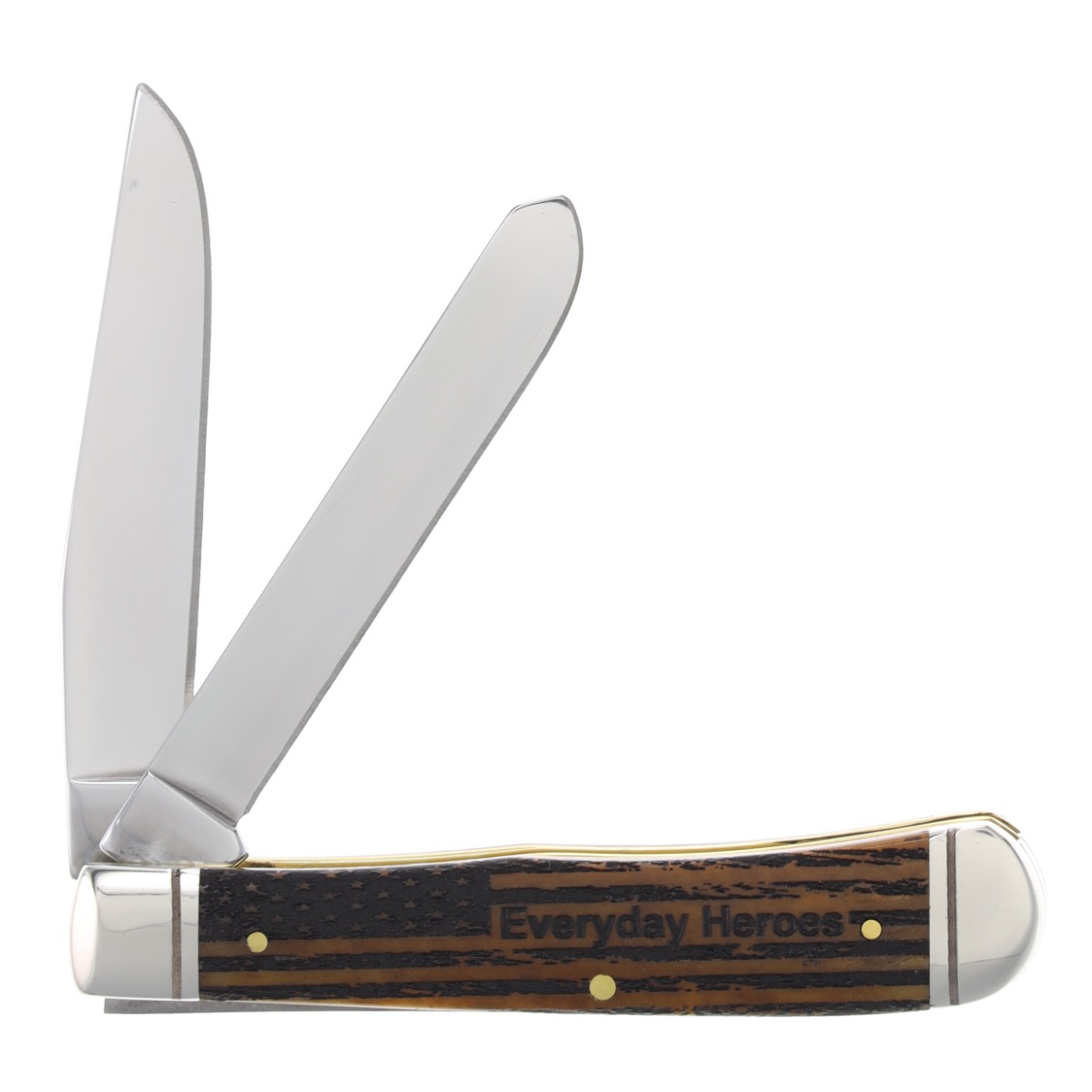 Case XX Everyday Heroes Firefighter Antique Jigged Bone Trapper Folding Knife with Gift Box CA58182FF View 2