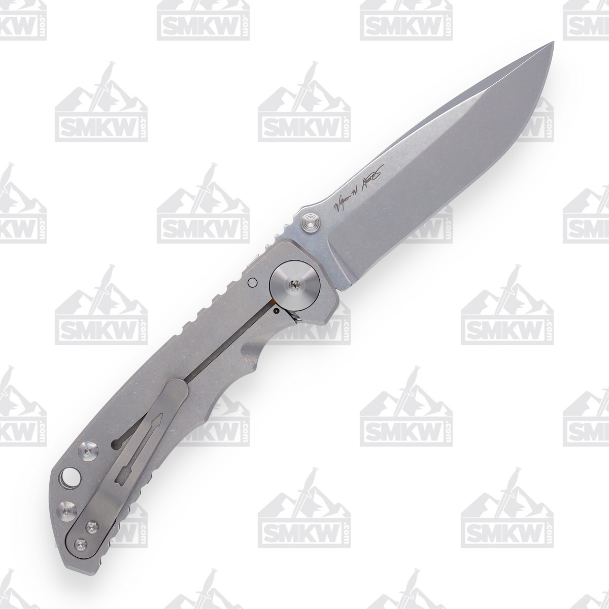 Spartan Harsey Folding Knife Stonewash 4in Plain Stonewash Drop Point SF5SW View 2