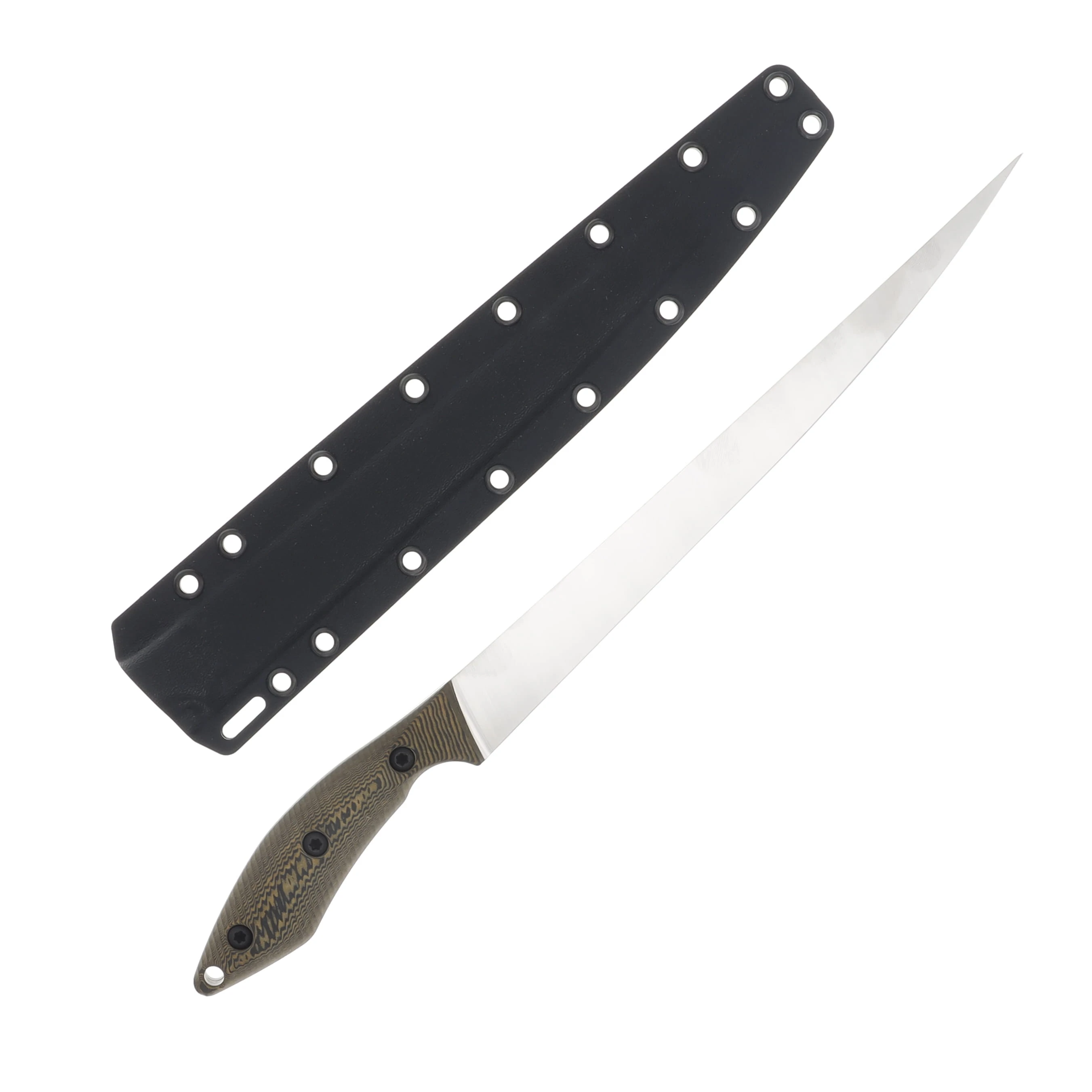 White River Knives Fillet Knife Maple-Black Richlite 10in Stonewashed Blade WRFK10-RMB View 2