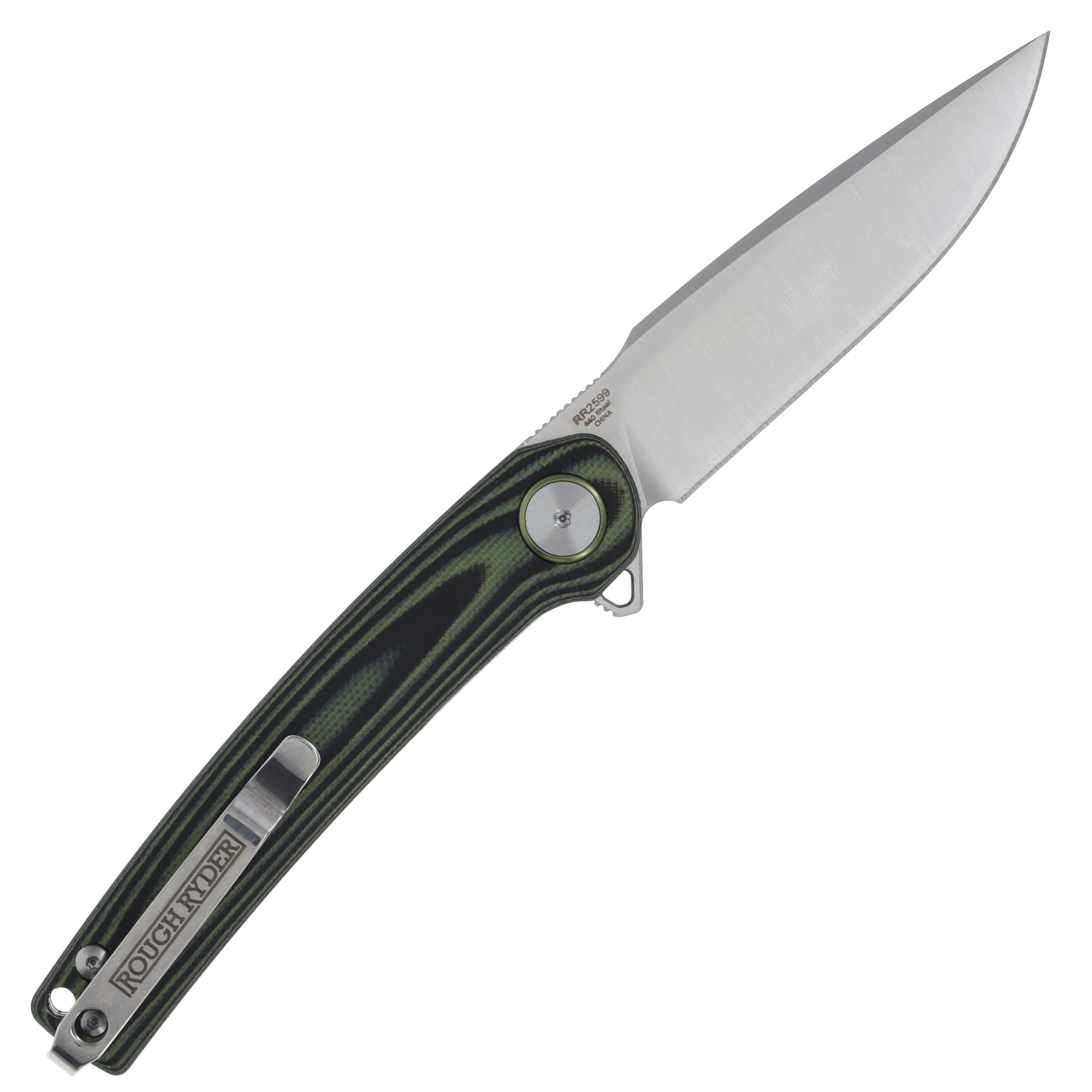 Rough Ryder RR2599 Green and Black G-10 Linerlock Folding Knife RR2599 View 2