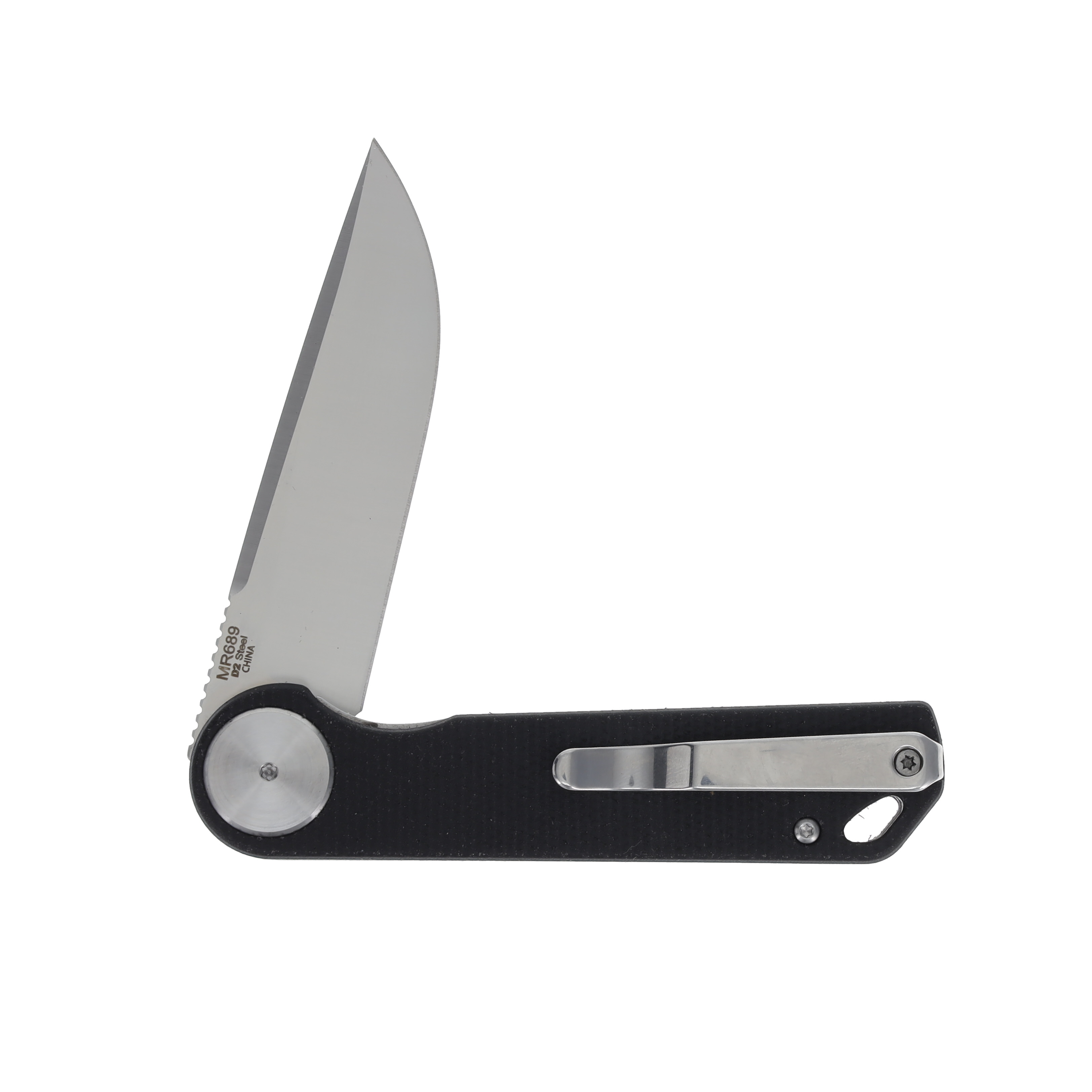 Marble's MR689 3in Satin D2 Drop Point Black Micarta MR689 View 4