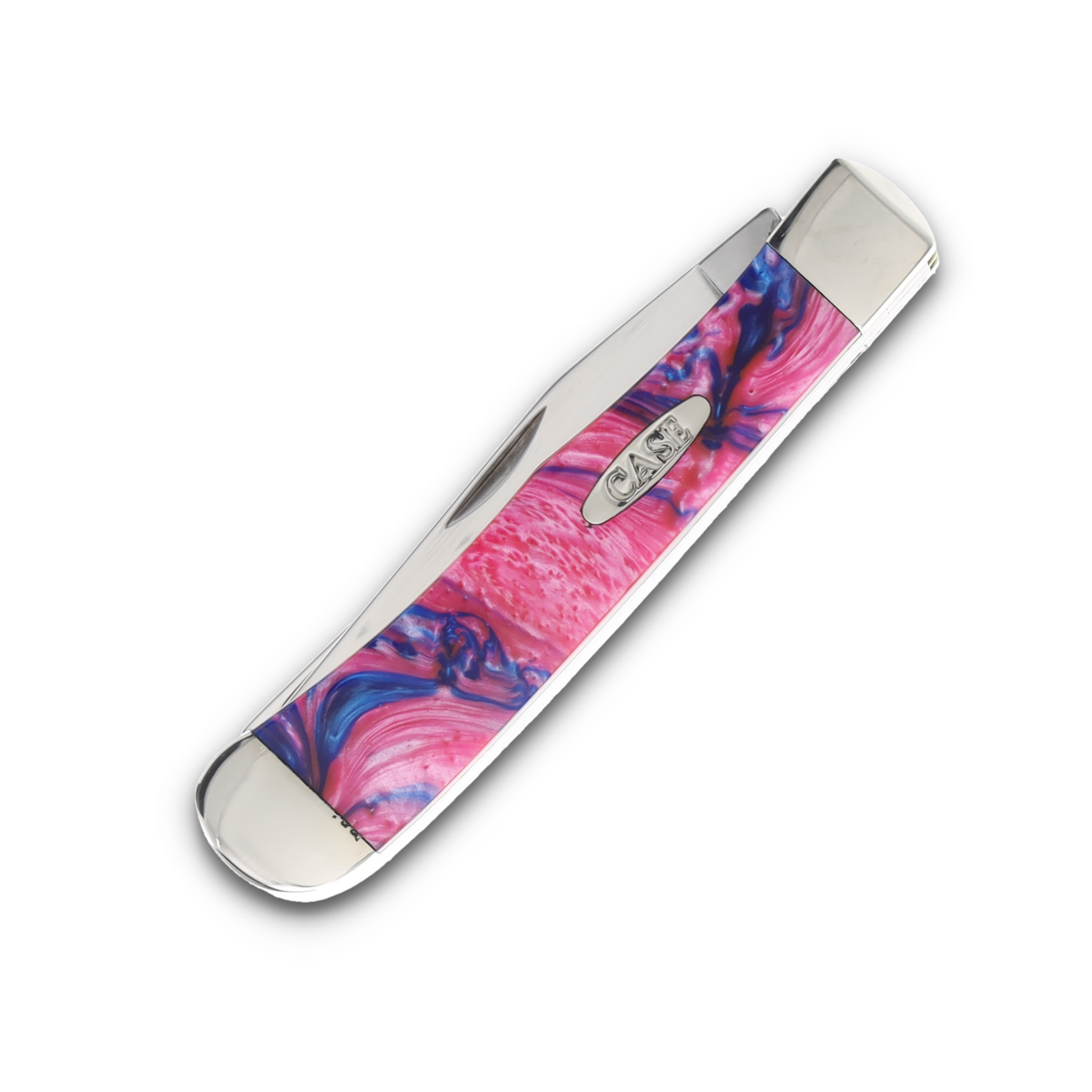 Case Pink and Blue Sapphire Corelon Trapper Folding Knife CA6073PBS View 3