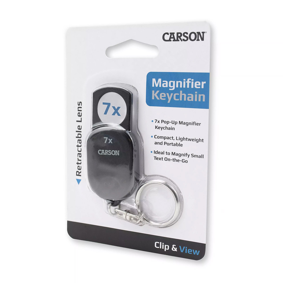 CARSON Clip & View 7x Pop-Up Magnifier Keychain GN-70 View 3