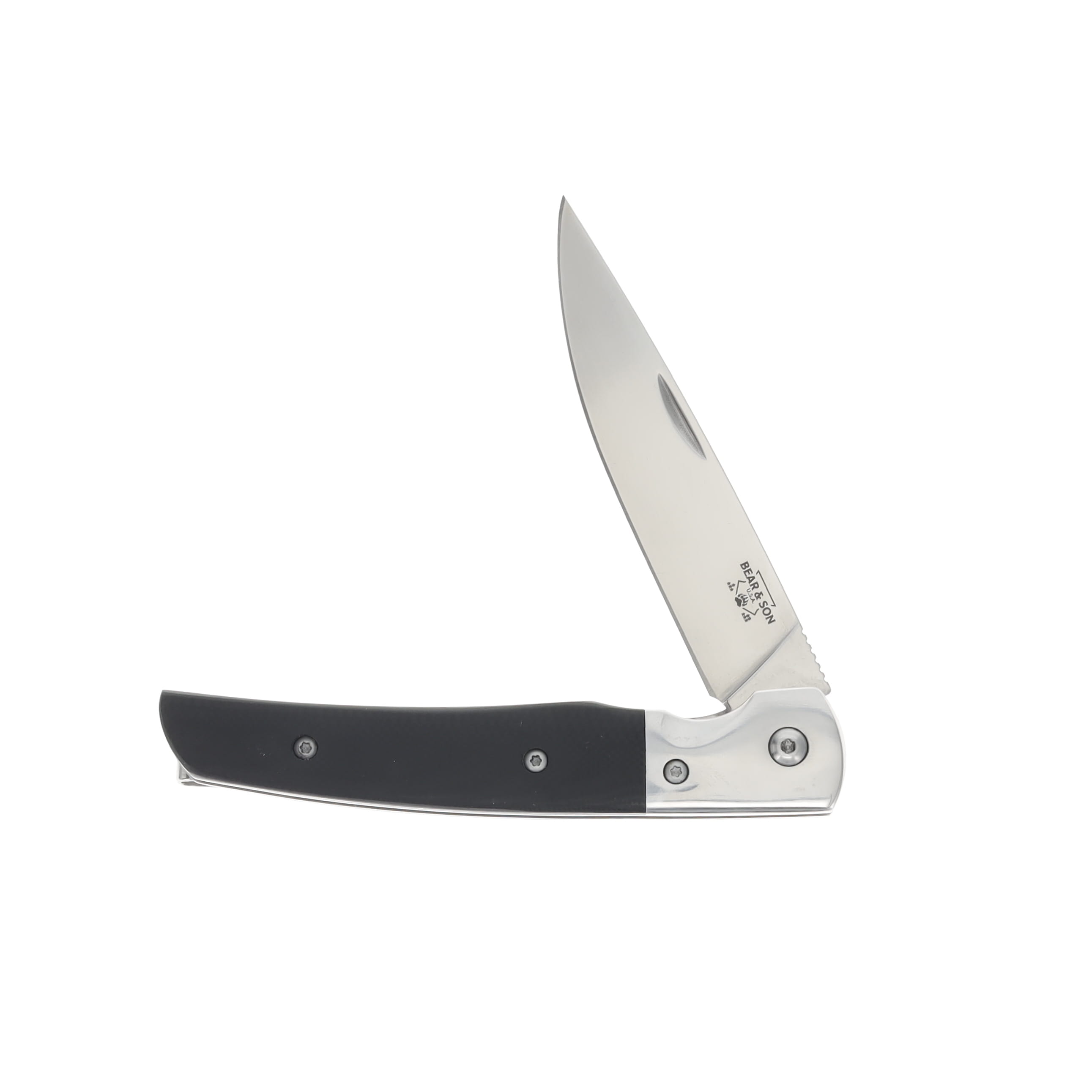Bear & Son Rancher Sideliner 3.37 Inch Plain Polished Drop Point BRG21 View 3