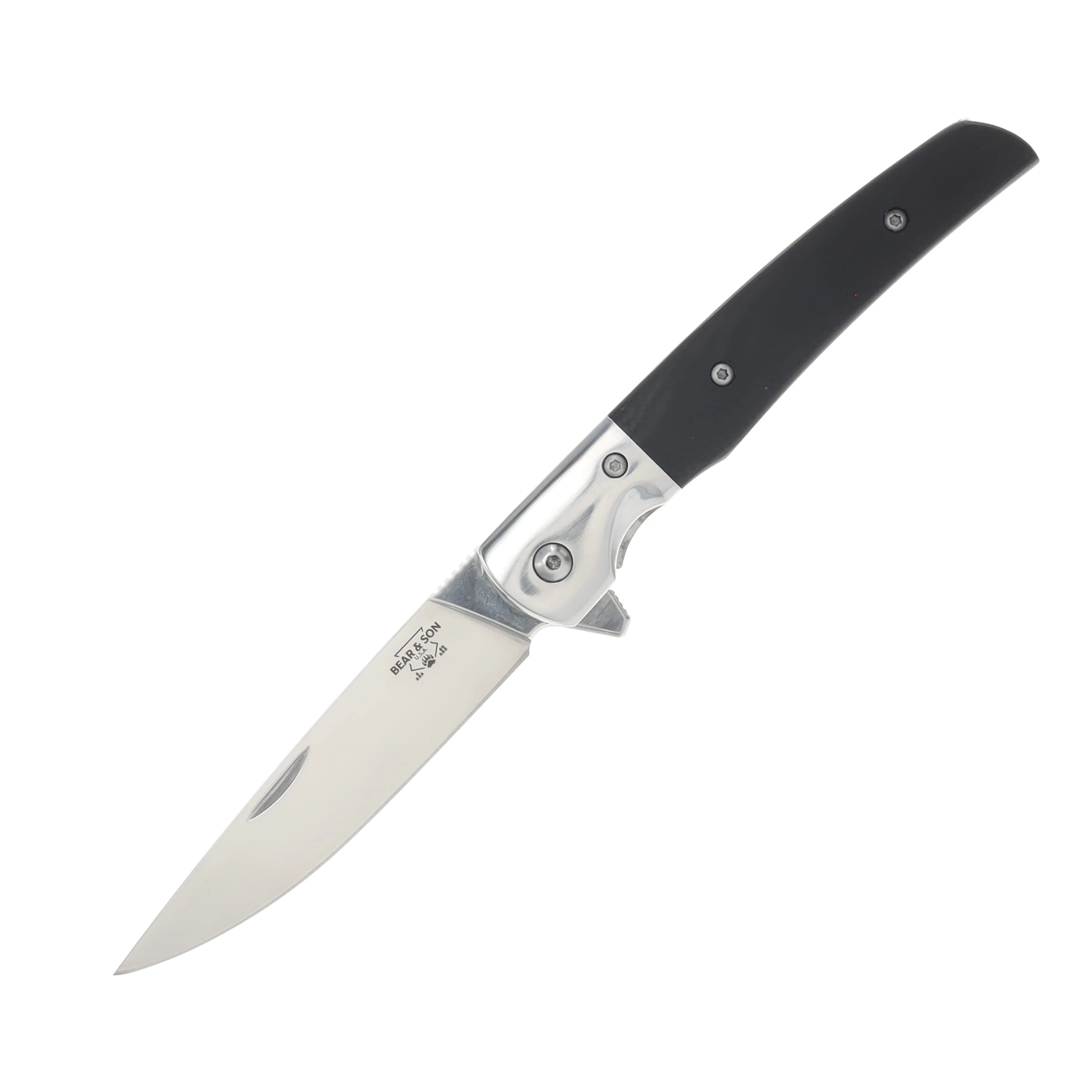 Bear & Son Rancher Sideliner 3.37 Inch Plain Polished Drop Point BRG21 View 1