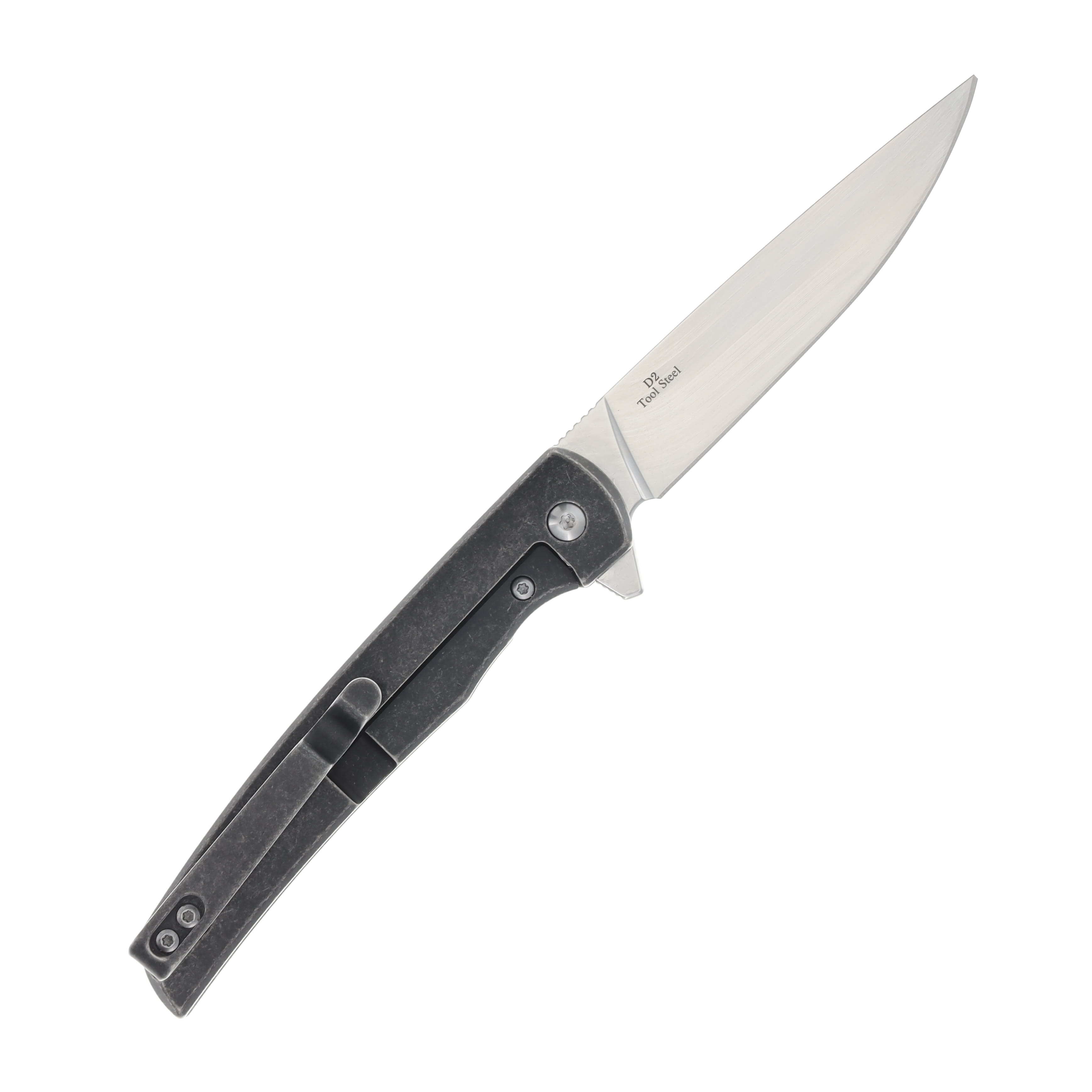 Bear & Son Rancher Sideliner 3.37in Satin D2 Drop Point Titanium BRTI21 View 2