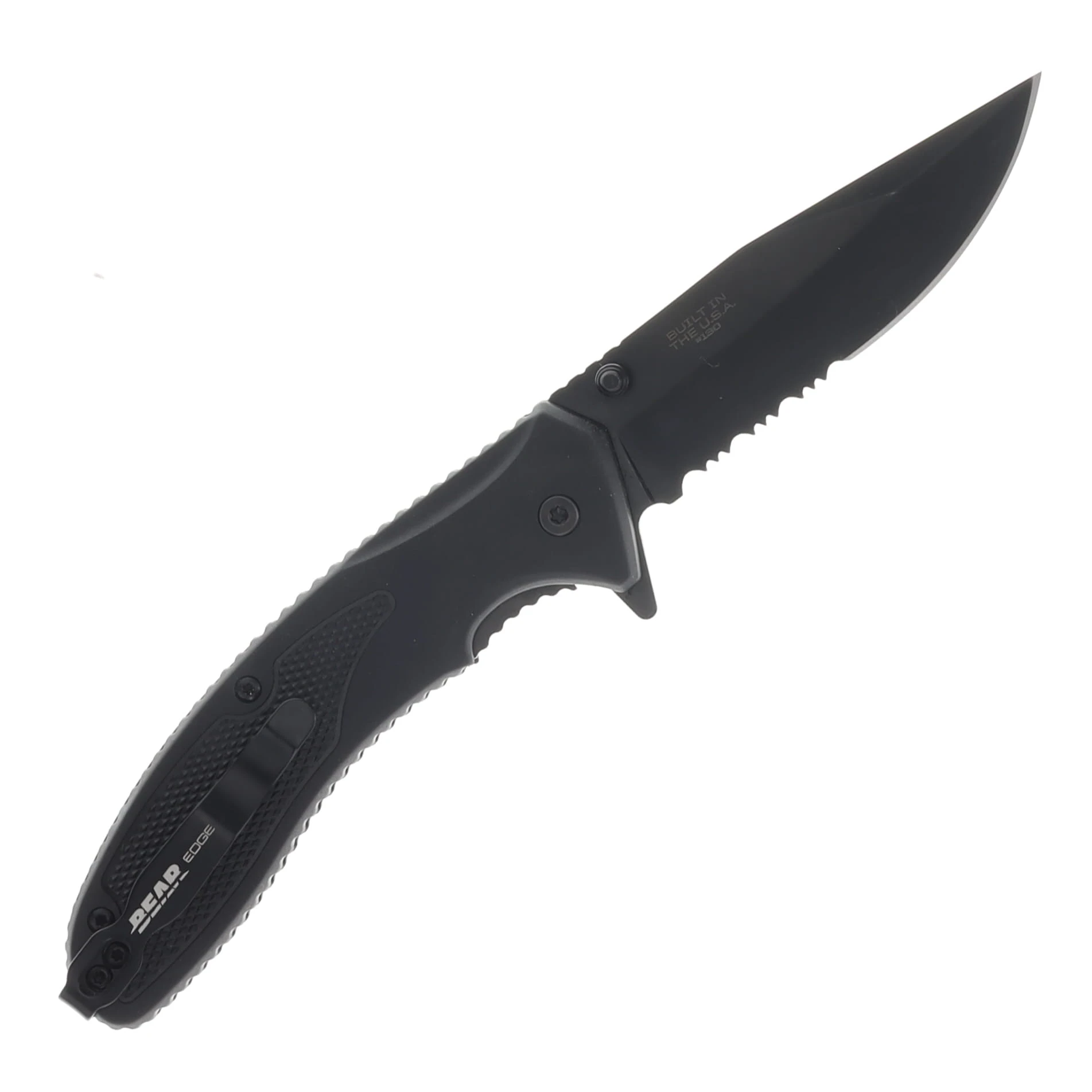 Bear & Son Sideliner Spring Assisted Folding Knife 3.5in Partially Serrated Zytel BR61130 View 2