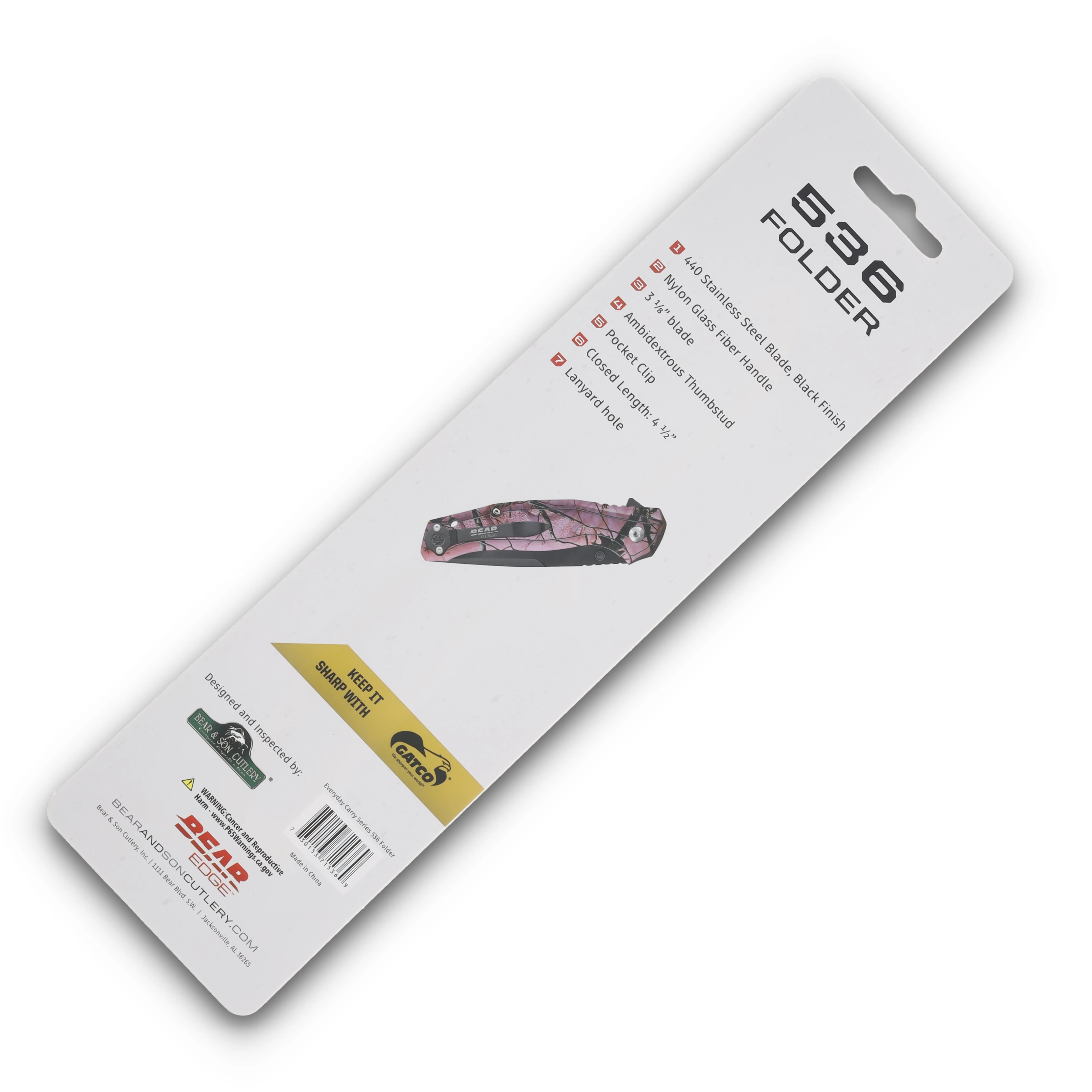 Bear & Son Brisk 2.0 Assisted Open Folding Knife Realtree Edge Pink Camo BR71536 View 10