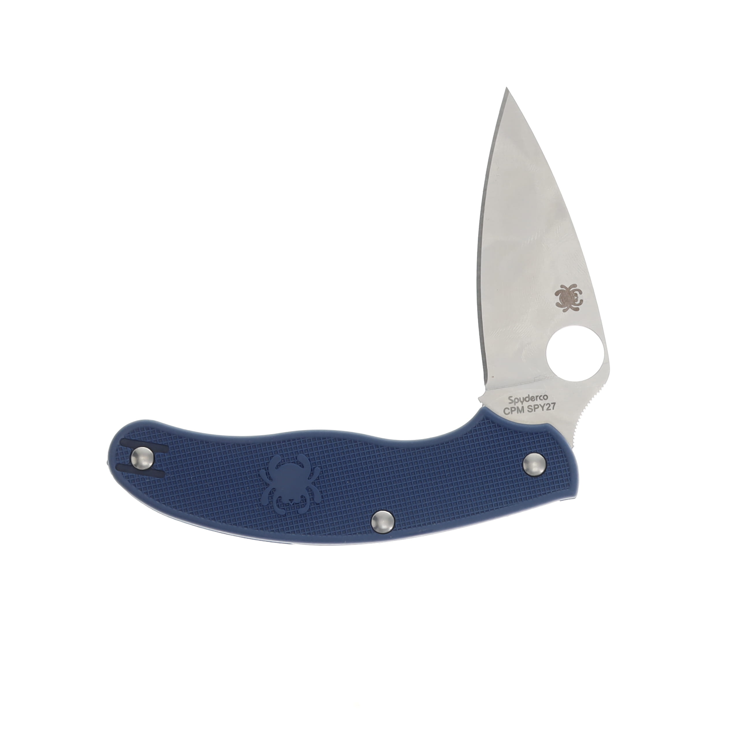 Spyderco UK Penknife Lightweight Folding Knife Cobalt Blue 2.95in Stain Blade SPC94PCBL View 3