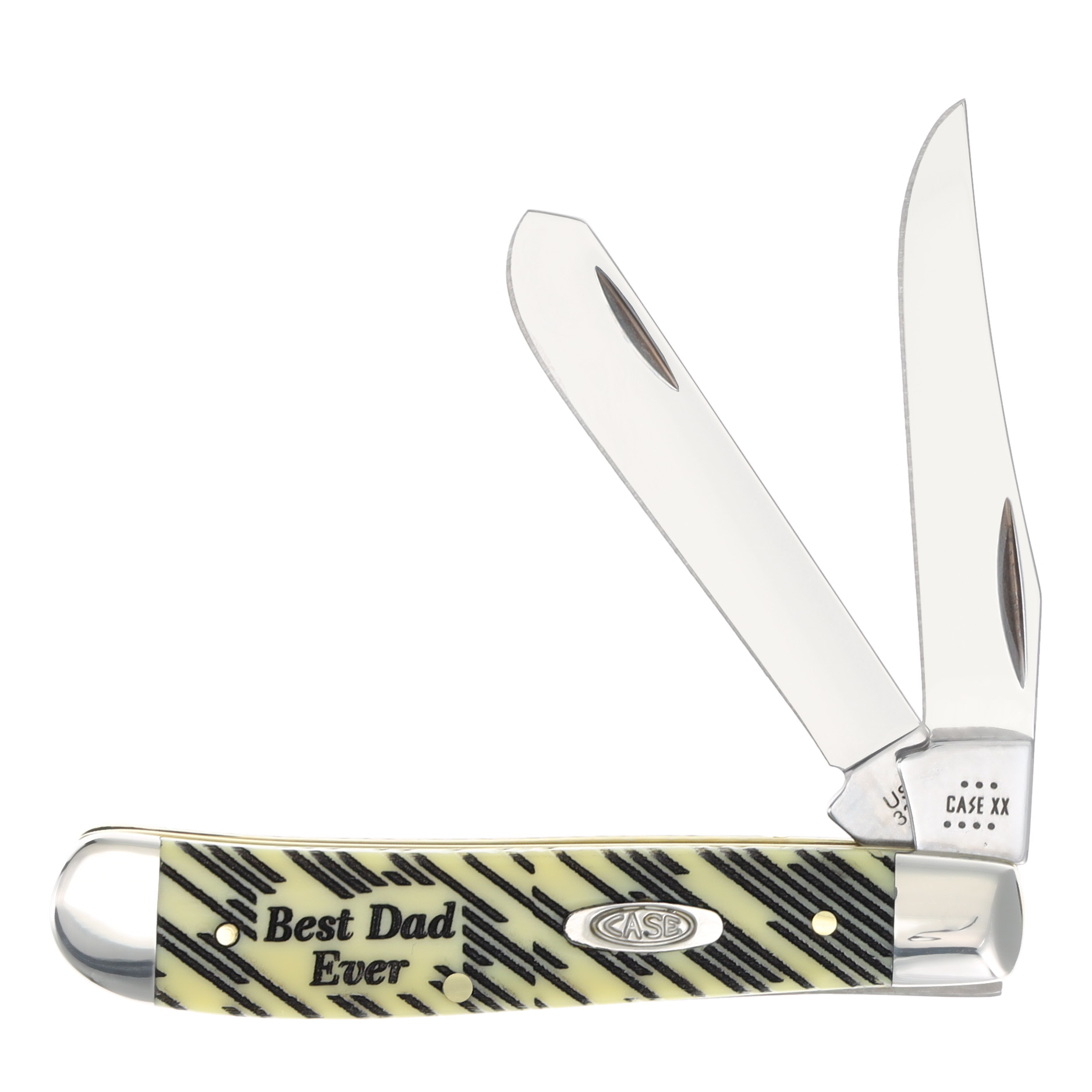 Case Best Dad Ever Yellow Synthetic Mini Trapper Folding Knife CA80029BDE View 1