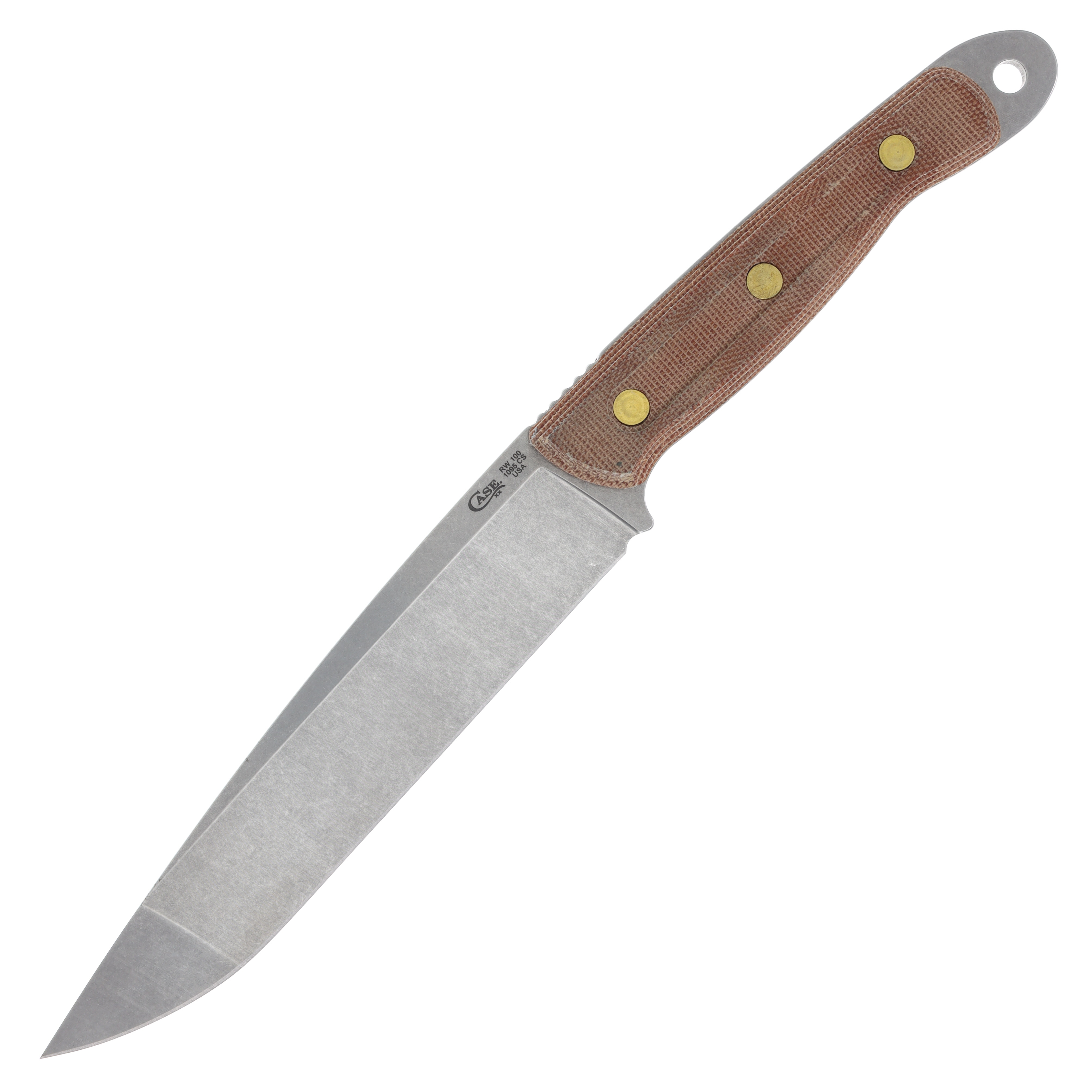 Case XX Roland Welker RW100 Hunter Fixed Blade Knife Smooth Natural Micarta CA50628 View 3