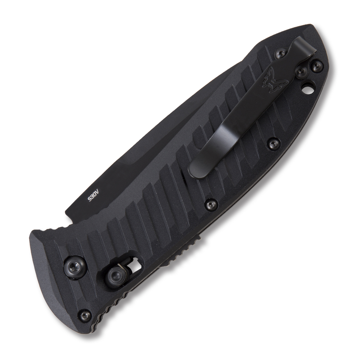 Benchmade 5700SBK Presidio II OTS Automatic Knife Black Drop Point Partially Serrated AUBM5700SBK View 3