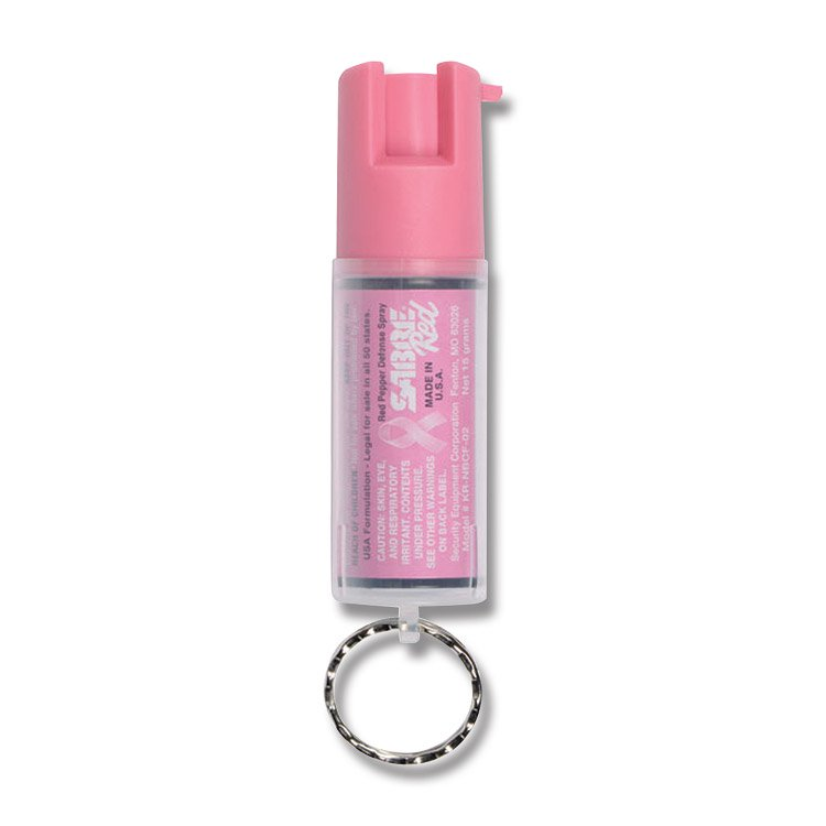 Sabre Breast Cancer Pepper Spray Keyring KRNBCF02 View 1