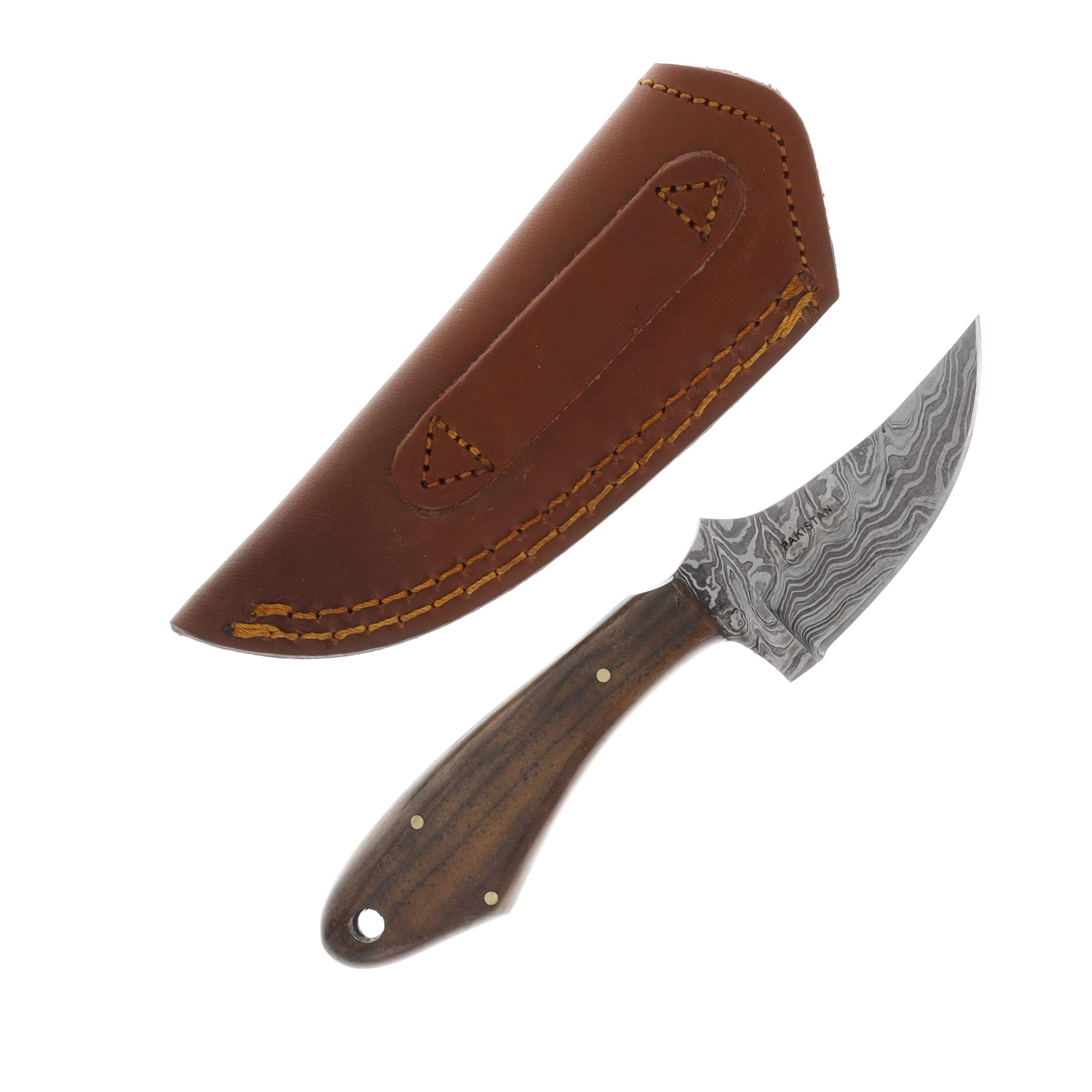 Szco Damascus Walnut Skinner Fixed Blade DM1131WN View 2