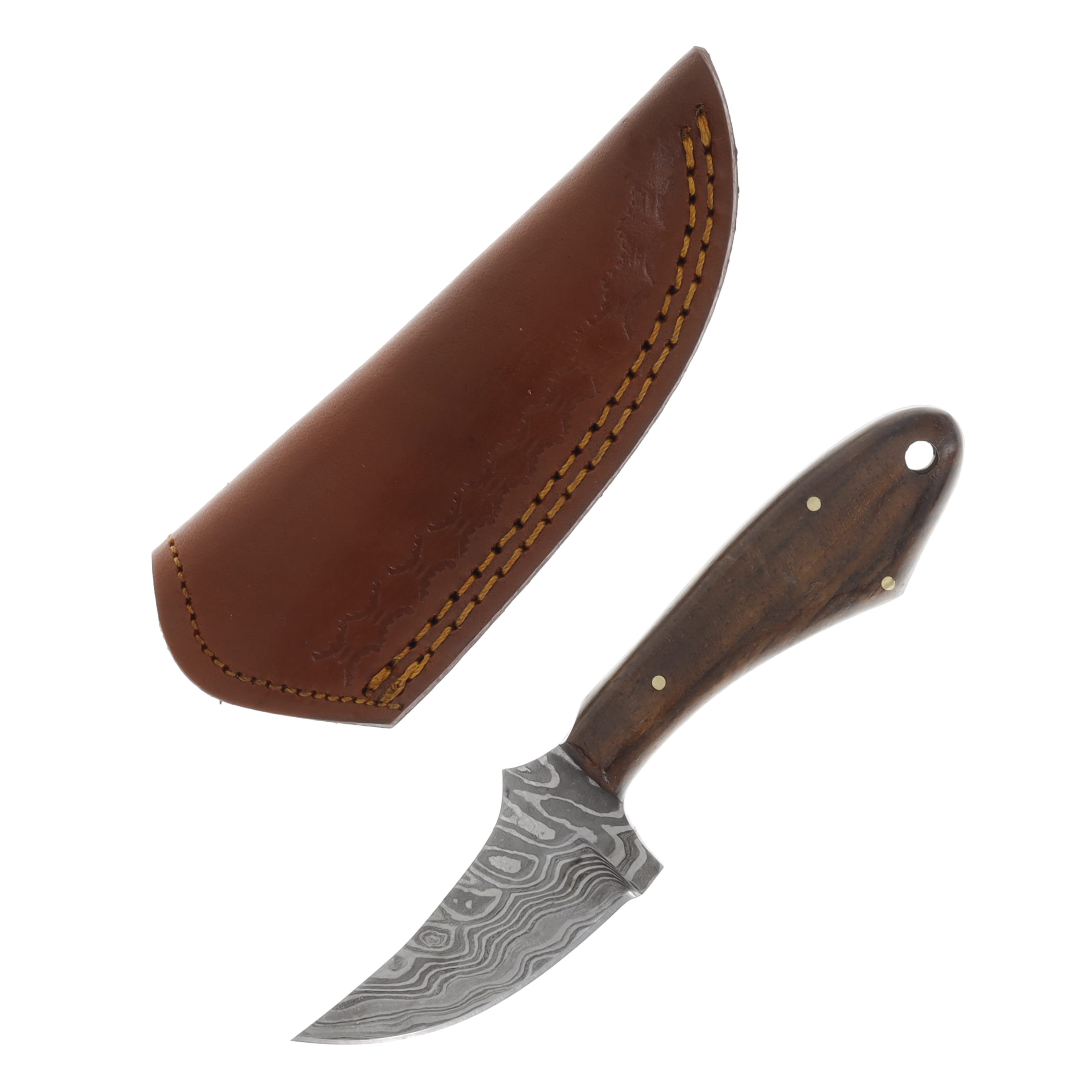 Szco Damascus Walnut Skinner Fixed Blade DM1131WN View 1