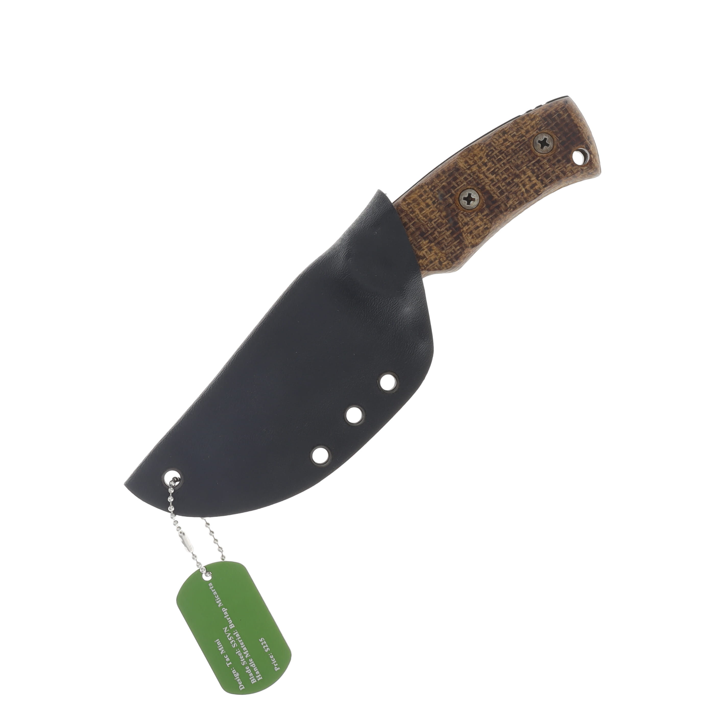 GTI Custom Knives Tactical Mini S35VN Steel Burlap Micarta Handle GTI32 View 3