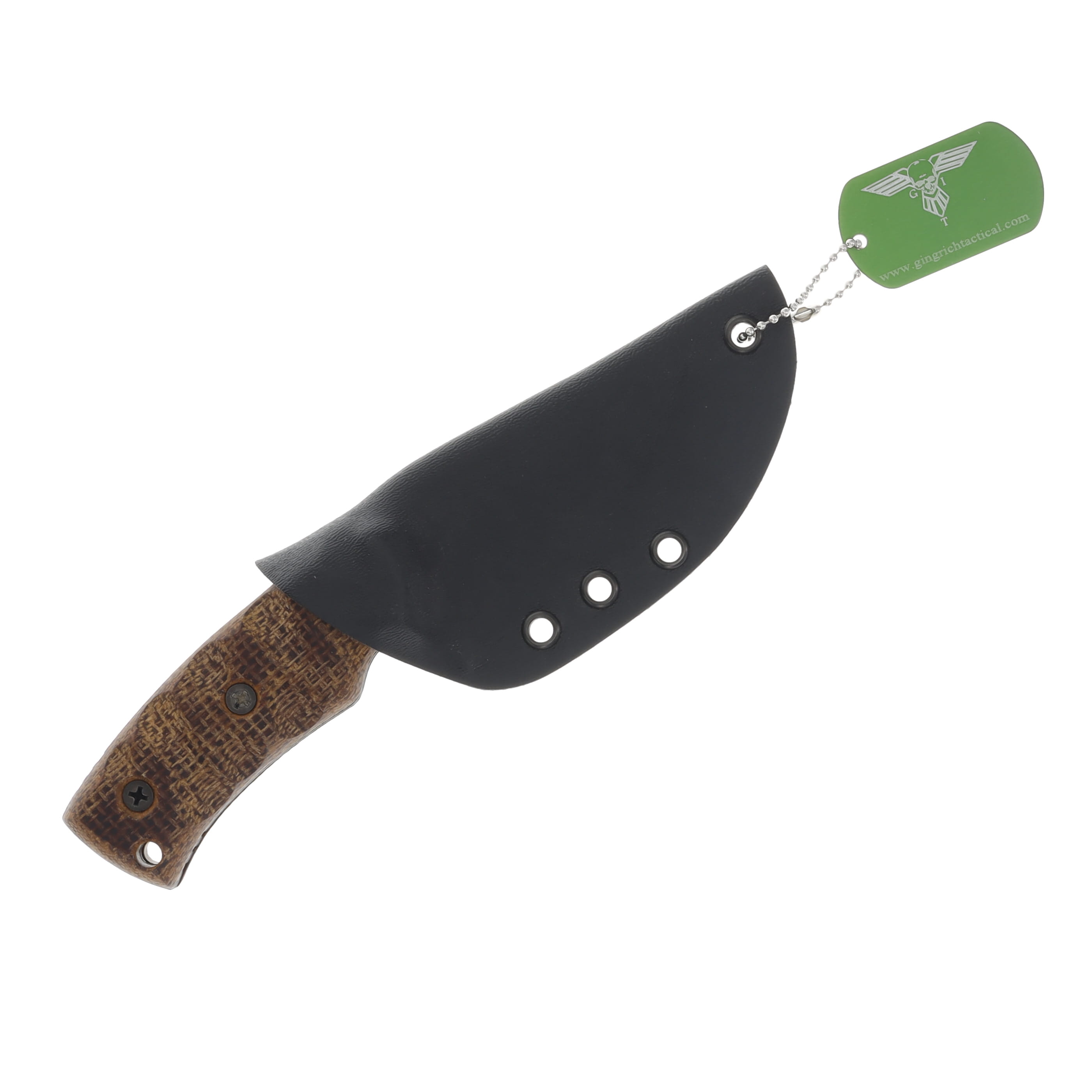 GTI Custom Knives Tactical Mini S35VN Steel Burlap Micarta Handle GTI32 View 2