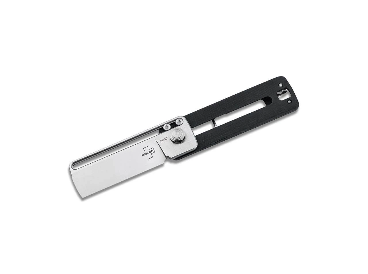 Boker Plus S Rail Folding Knife 2.01in Plain Edge G10 Cleaver Satin Blade BK01BO556 View 2