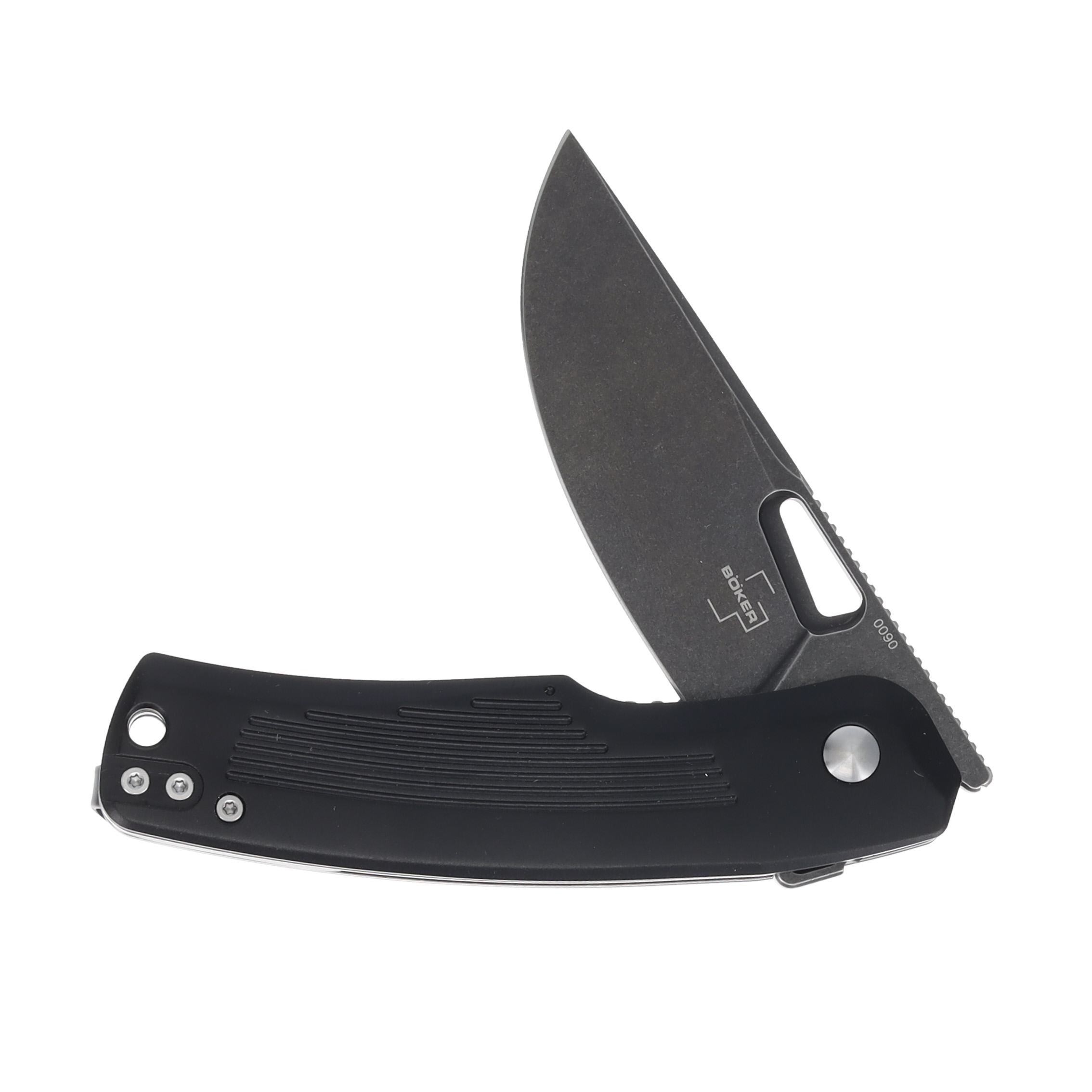 Boker Plus Nahal Folding Knife 3.15in Plain Black Stonewash Drop Point BK01BO628 View 6