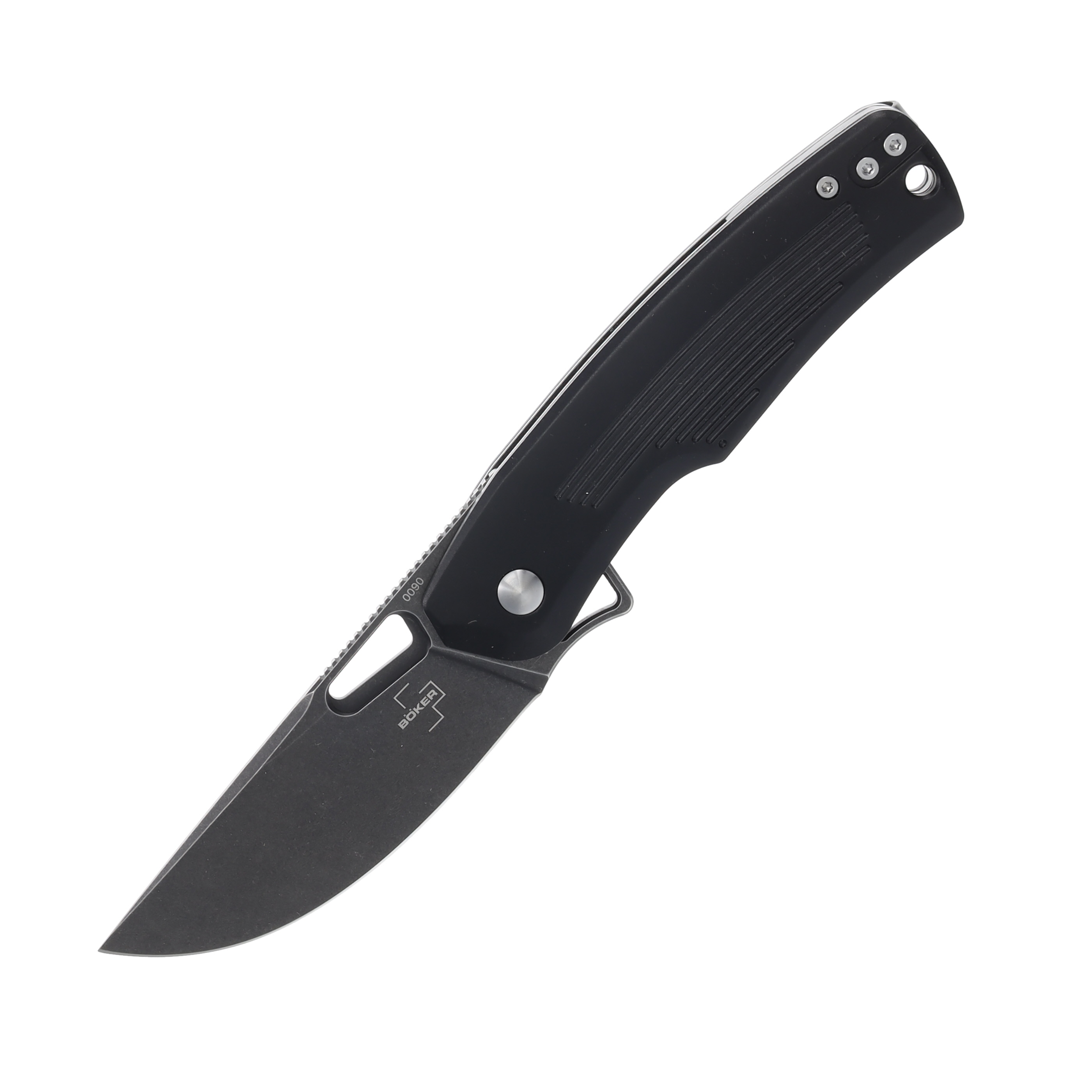 Boker Plus Nahal Folding Knife 3.15in Plain Black Stonewash Drop Point BK01BO628 View 1