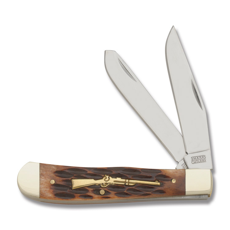 Frost Sharps Cutlery Brown Jigged Bone Trapper FRSHP108BRJB