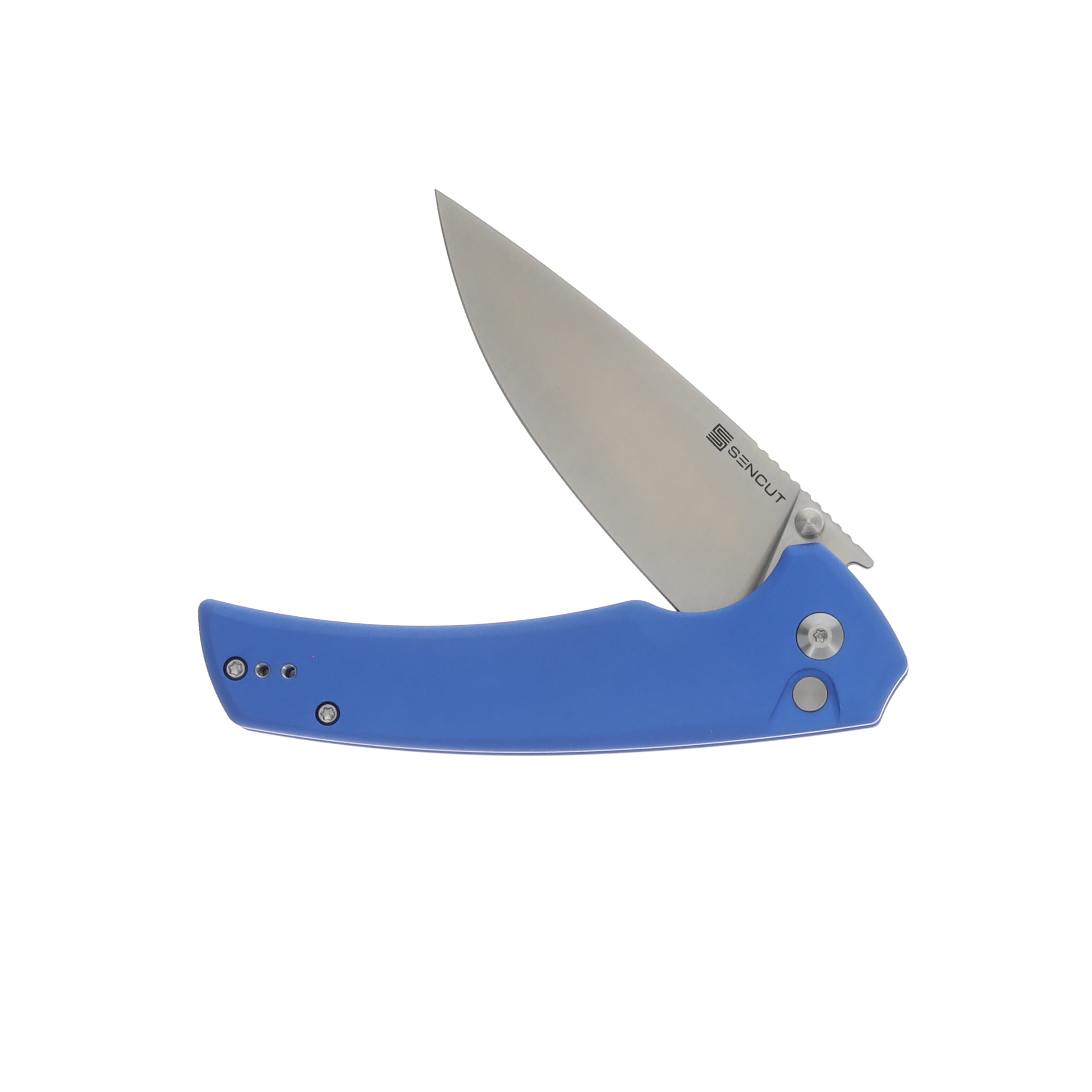 SENCUT Serene Folding Knife Bright Blue 3.48in Plain Satin Drop Point S21022B-4 View 3