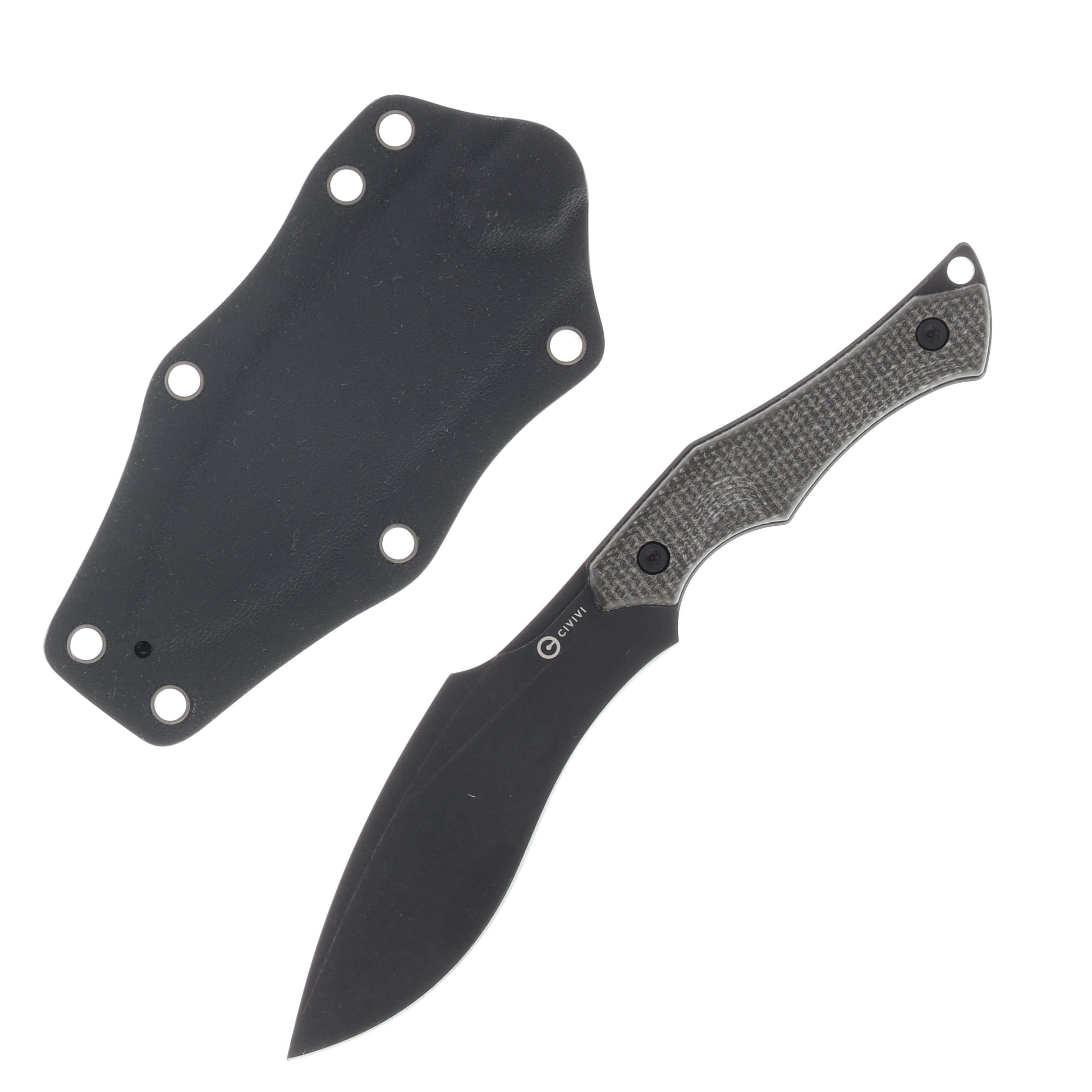 CIVIVI Vaquita II Fixed Blade Knife (Black Stonewash, Dark Earth G-10) C047C-3 View 1