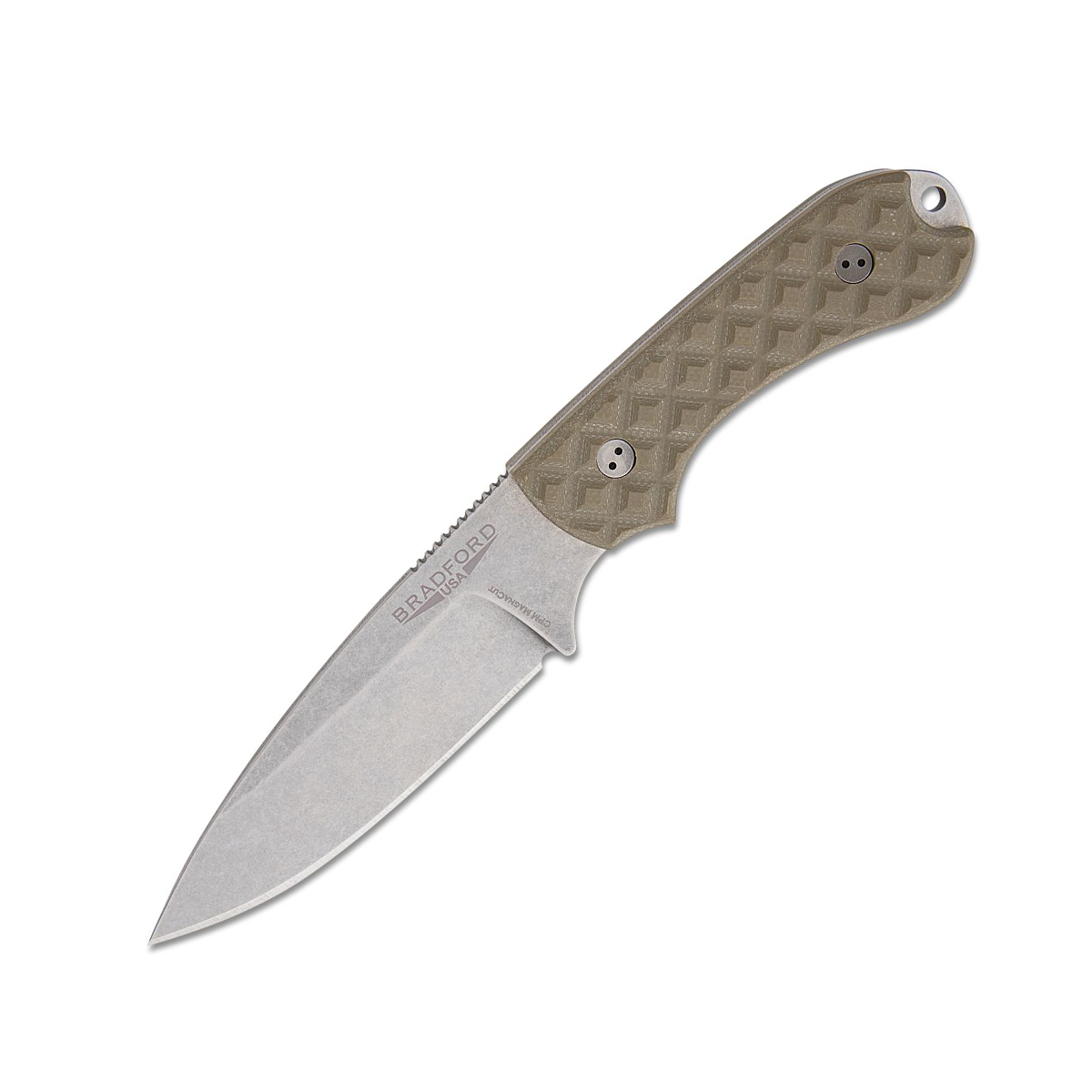 Bradford Guardian 3.2 OD Green 3.5in Plain Stonewash Drop Point BRAD2627 View 2