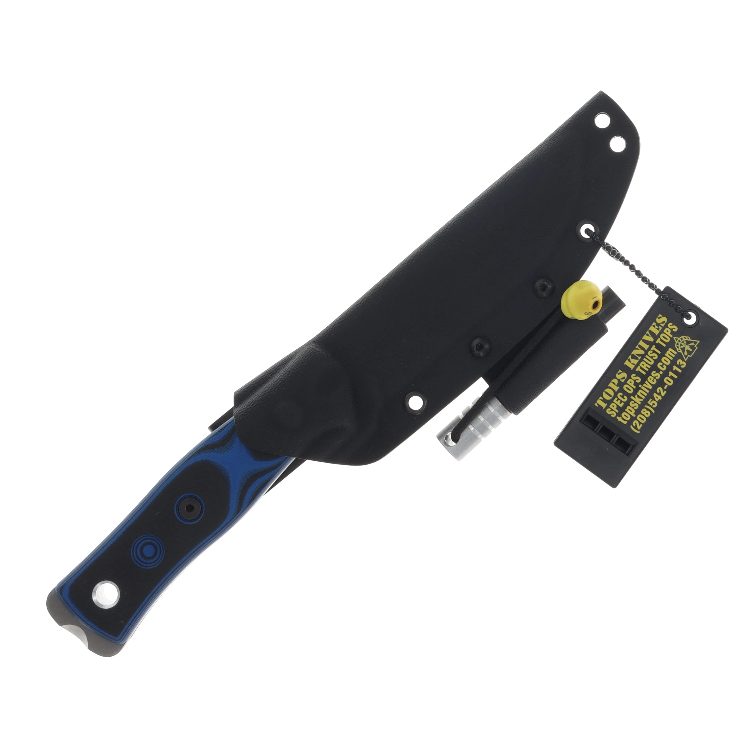TOPS Brothers of Bushcraft Blue - Black 4.75in Plain Tumbled Drop Point TPBROS-154-BB View 6