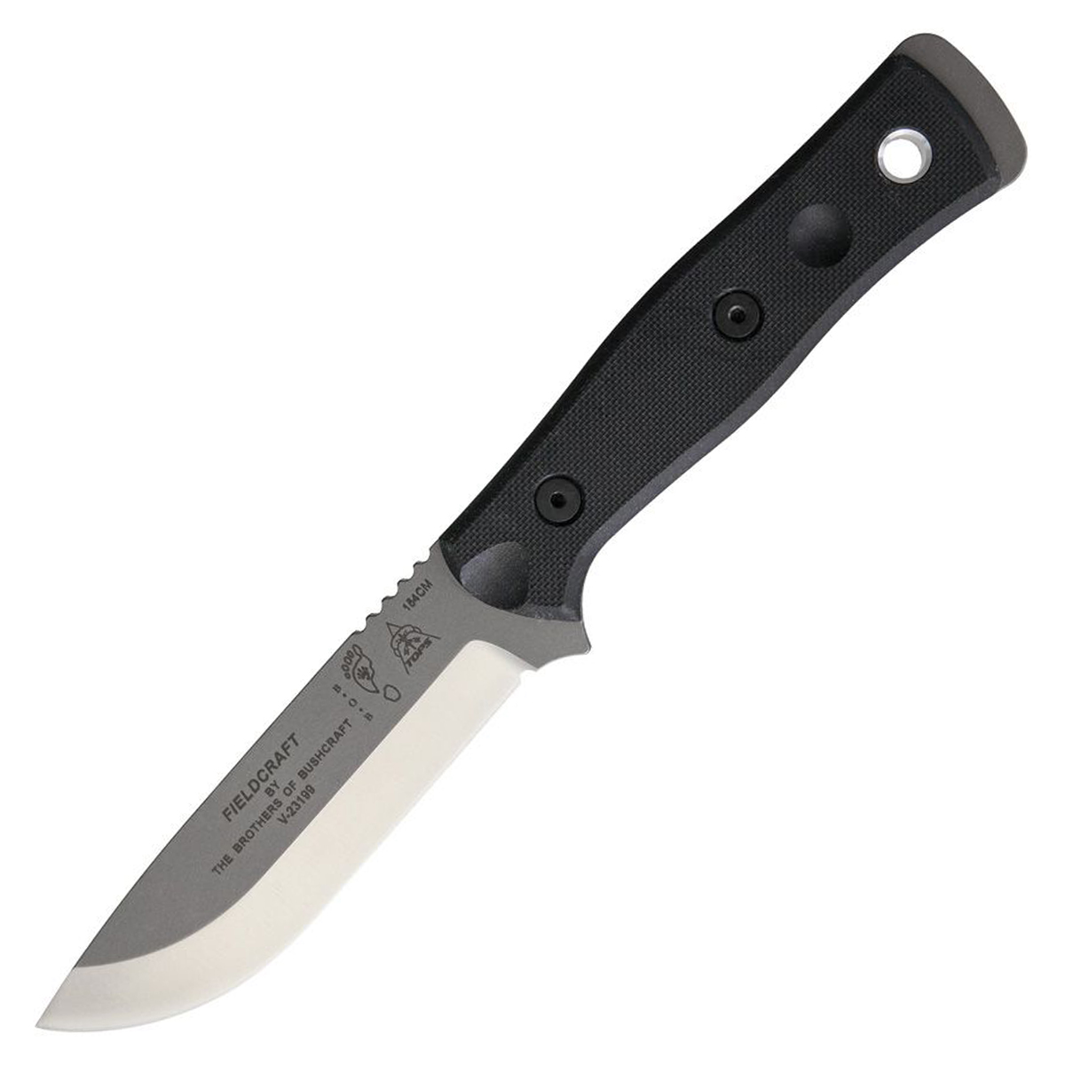 TOPS Brothers of Bushcraft 4.75 Inch Plain Stonewash Drop Point TPBROS-154-BLK10 View 3